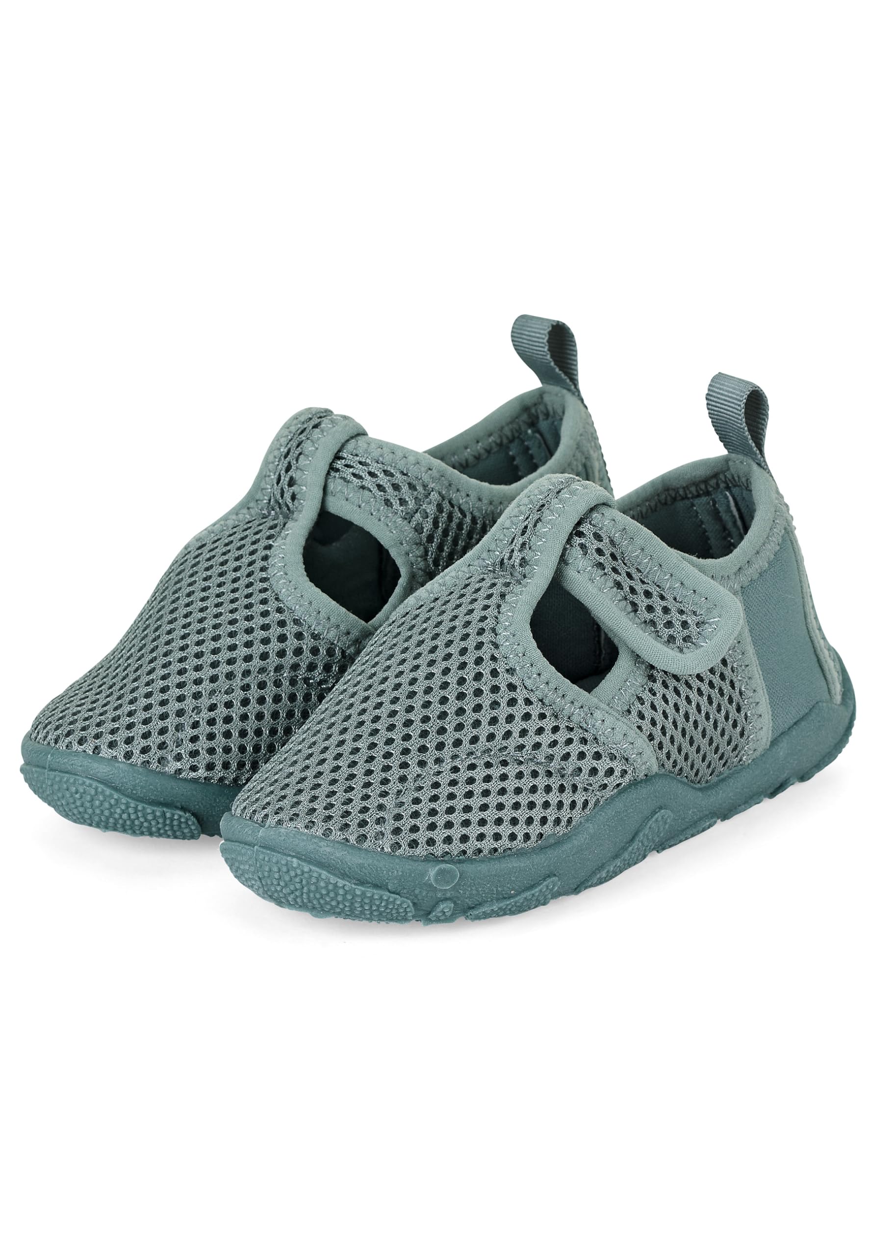 Sterntaler Badeschuhe Uni – Unisex Baby Aquaschuhe knöchelhoch mit Klettverschluss – Strukturierte Sohle – Atmungsaktives Mesh – Kinder Wasserschuhe - Bademode - Farbe mattgrün, Größe 22