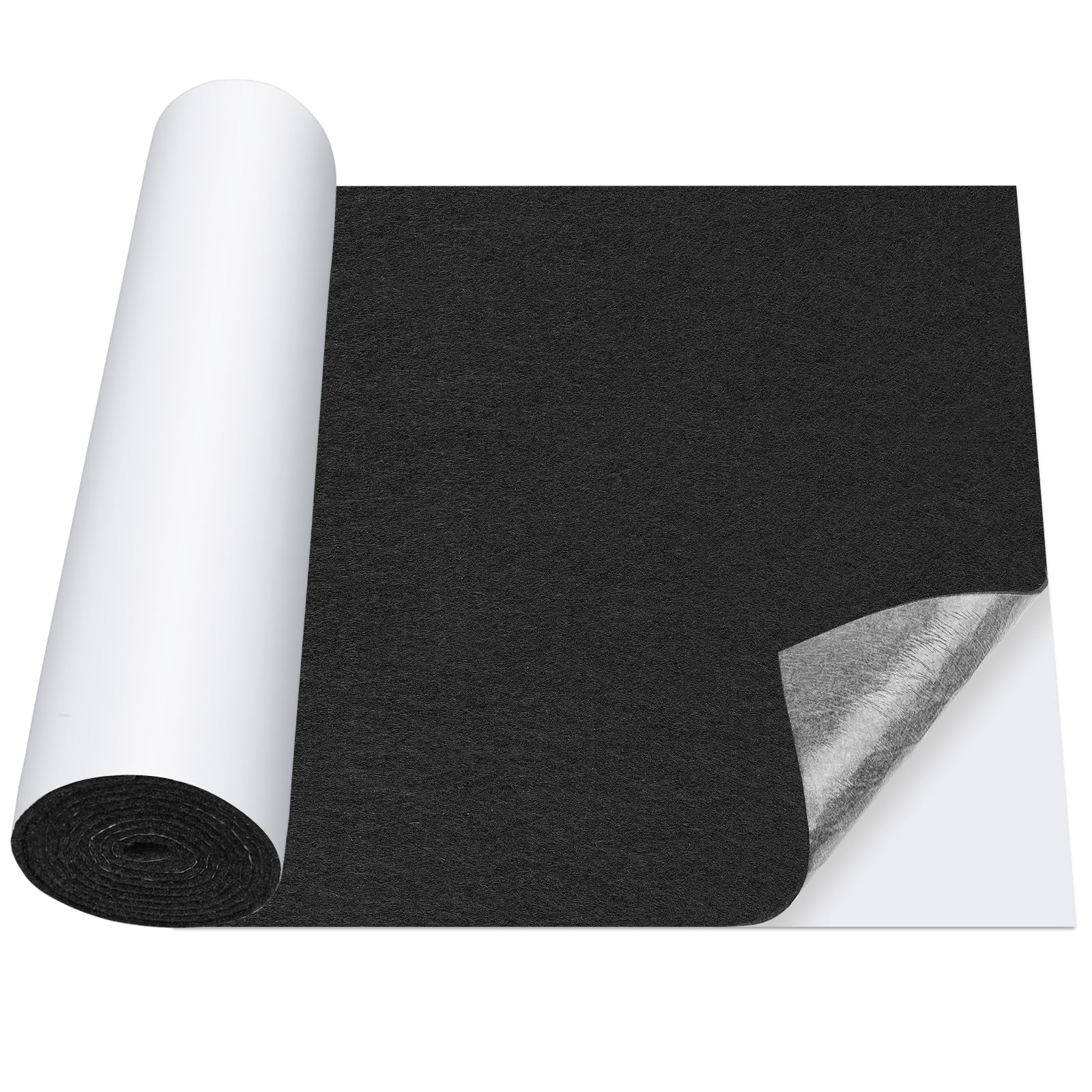 Vicloon Self Adhesive Sticky Backed Felt, 32cm x 1.5M Black Felt Pads for Furniture, 3MM Thick Multipurpose Adhesive Fabric Sheet Roll for Drawer Box Liner, Chair Leg, Sofas, Cup Mat,