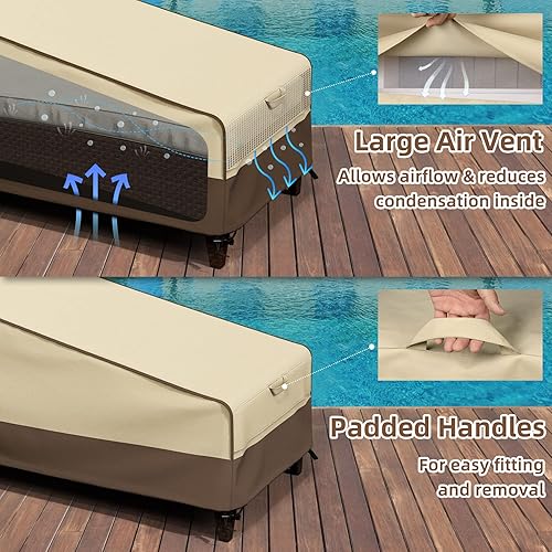 Miniatura 5 de MR. COVER Fundas impermeables para tumbonas de exterior para sillas de patio de 74 a 76 pulgadas, poliéster 600D resistente y costuras dobles,