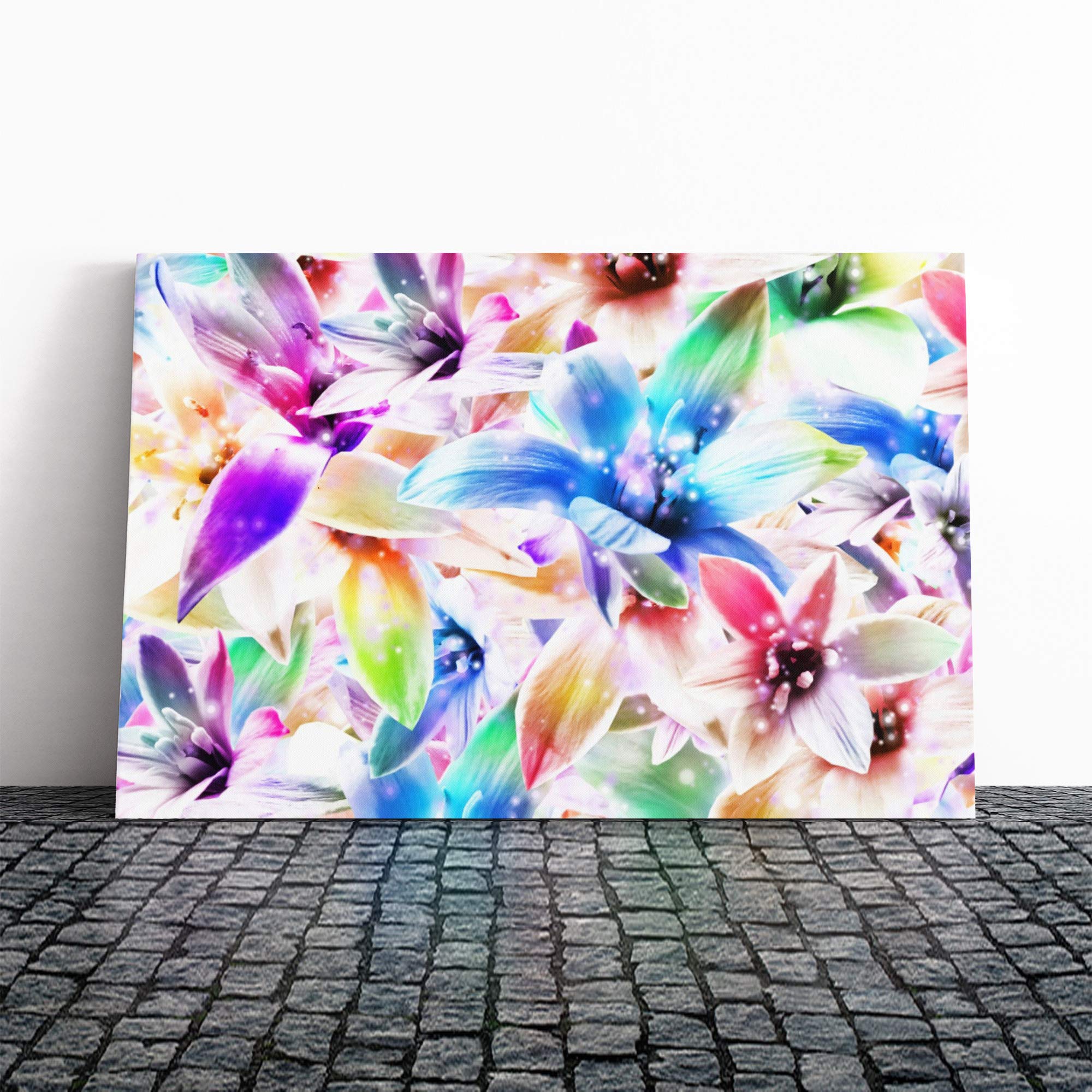 Flower Mixed Orchids Canvas Print | Gallery Wrapped 30mm Frame Wall Art | 30x20 inches | Ready to Hang | Contemporary Floral Picture | Living Room Bedroom Lounge Office