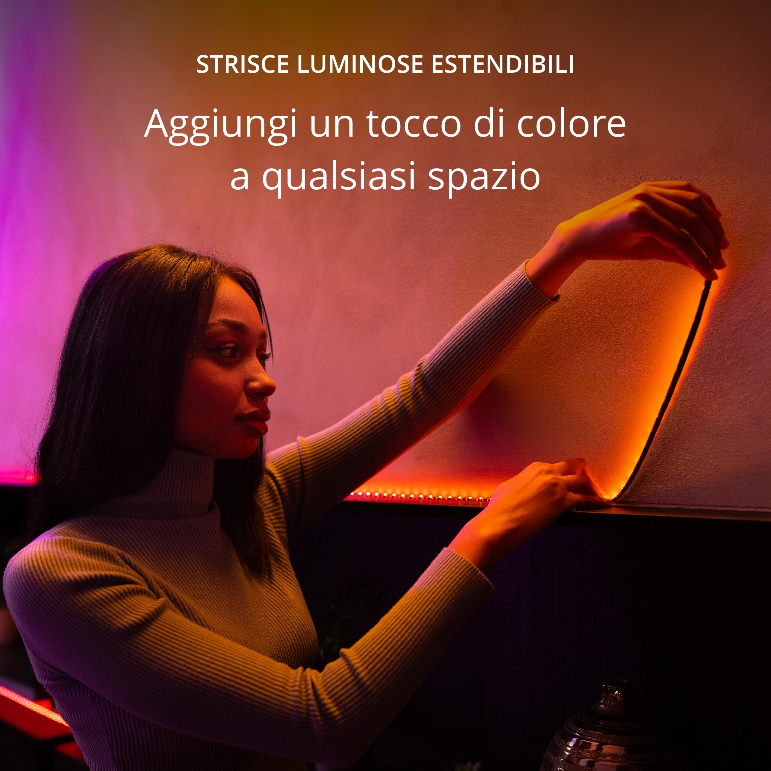 Twinkly Line Starter Kit 1.5m, Striscia LED Multicolore, Kit con Controller Intelligente, Compatibile con Alexa e Google Home, Luci Gaming, 16M+ di Colori, Controllato da App, Filo Bianco