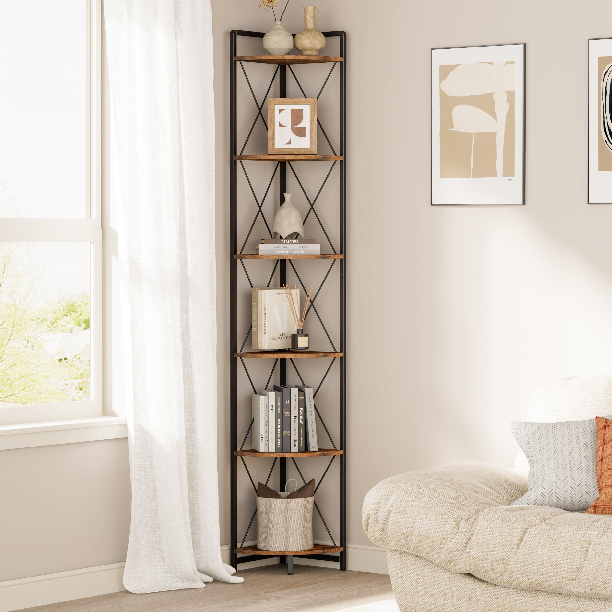 Amazon.com: Cerlyunzan 6 Tier Corner Shelf Stand, 78