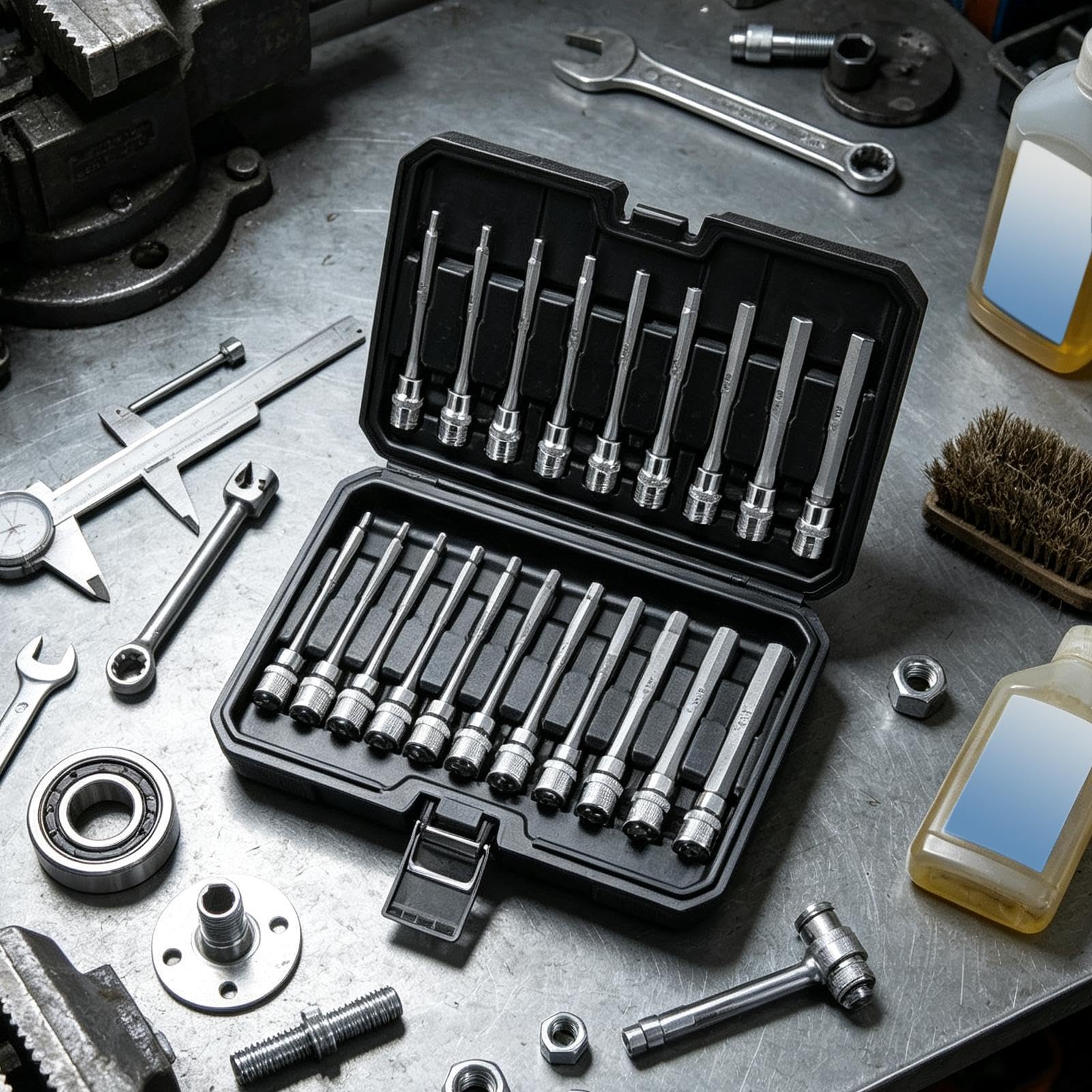 Set di chiavi a bussola esagonali metriche da 3/8", 20 pezzi
