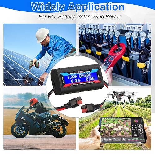 Miniatura 7 de 2 unidades de medidor de vatios de alta precisión Analizador de potencia de consumo de batería, monitor de rendimiento de potencia con