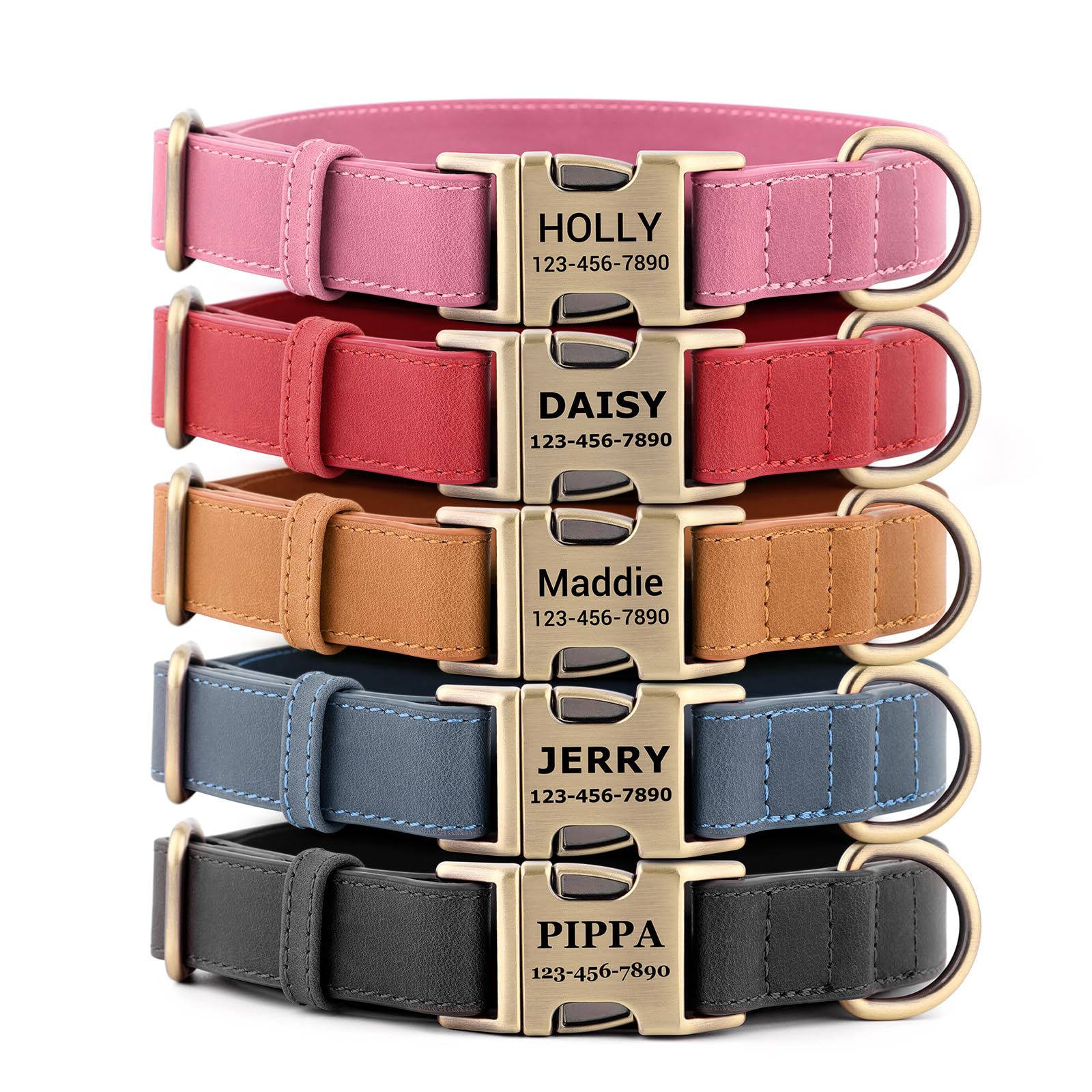 APAKBAK Personalized Genuine Leather Dog Collar