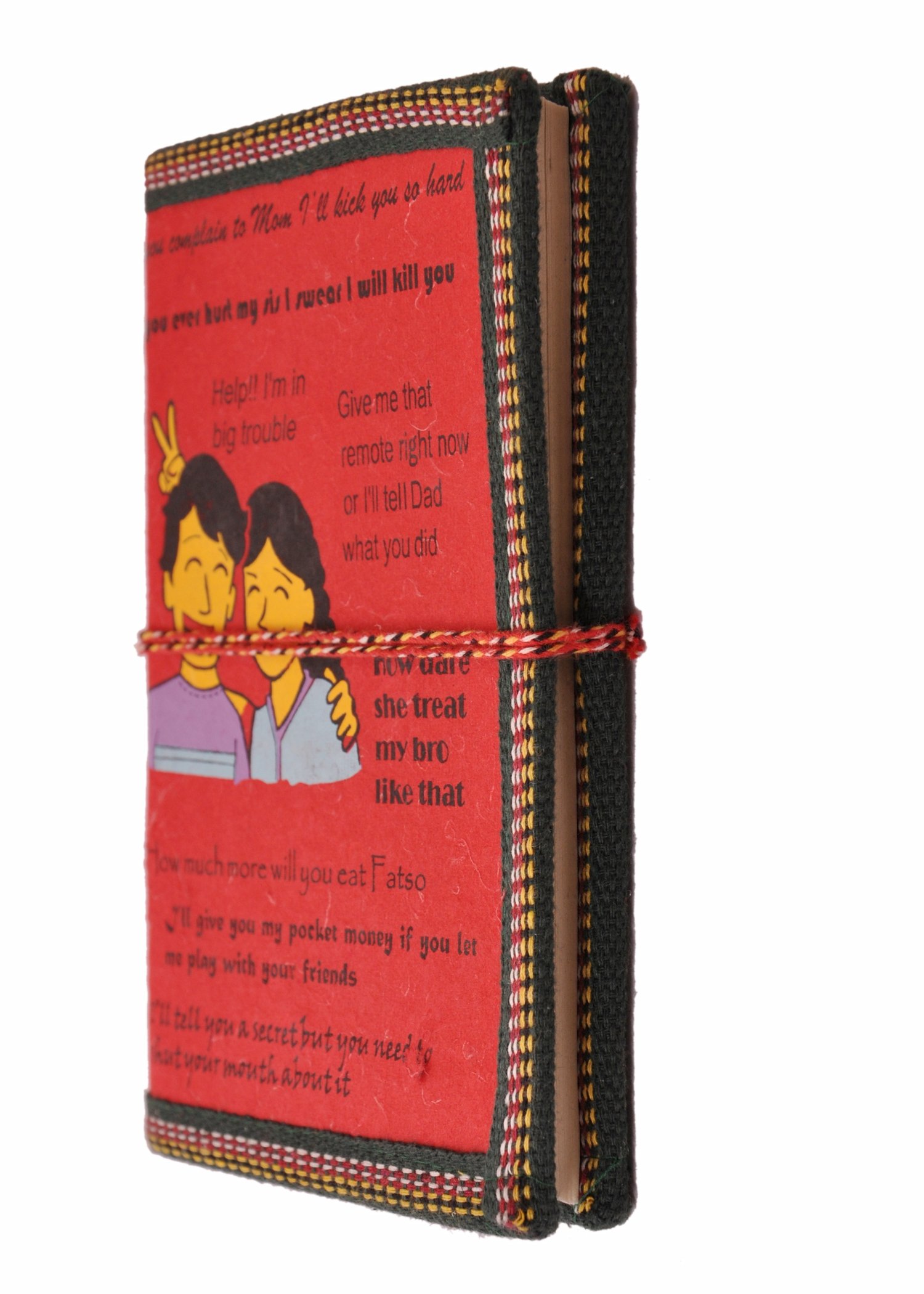 Purpledip Handmade Paper Journal 'Remember The Time': Vintage Diary Notebook With Thread Closure; Memorable Gift For Sister Brother (11368) - Image 3