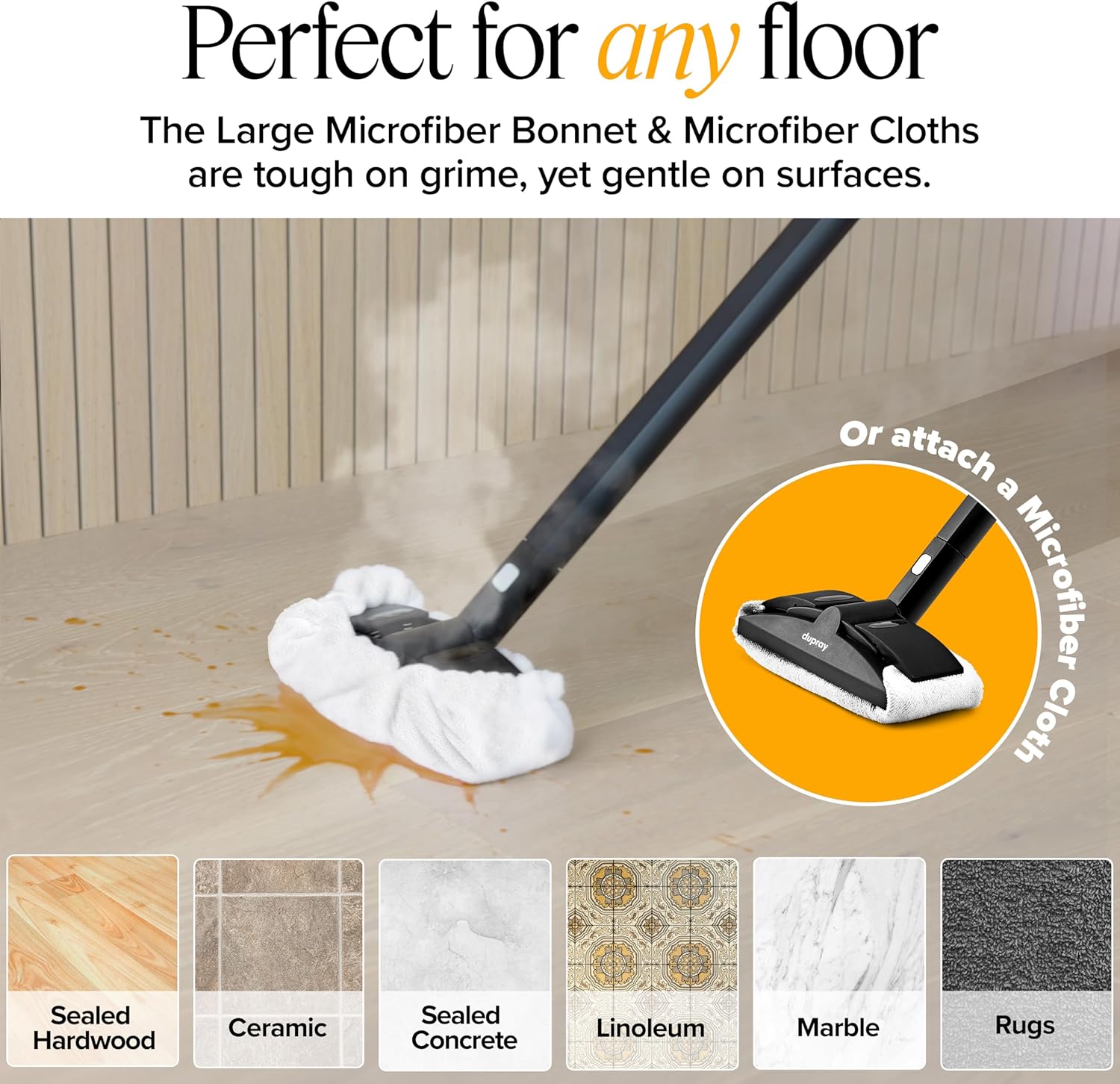 Dupray 24-Piece Steam Cleaning Accessory Kit with Brushes and Cloths