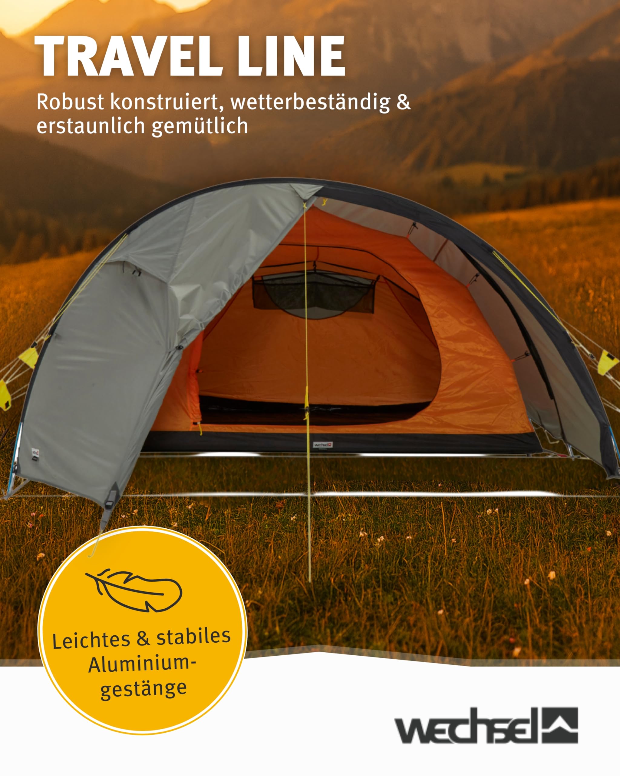 Wechsel Tunnelzelt Intrepid 4 I geräumiges Zelt für 4 Personen I Wetter- & windfestes Campingzelt mit 2 Eingängen I Outdoor-Familienzelt ideal für den Camping-Urlaub