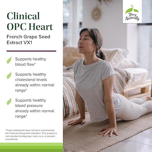 Miniatura 3 de Terry Naturally Clinical OPC Heart - 60 cápsulas - Complejo de semillas de uva francesa - Sin OMG, vegano, sin gluten - 20 porciones