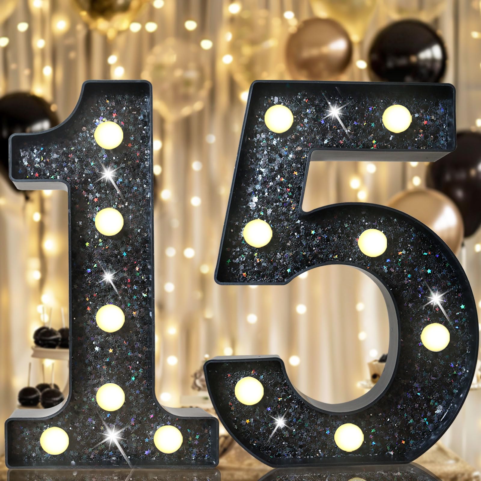8.8" Decorative LED Light Up Numbers, Marquee Numbers Lights for 7th Birthday Decorations, Lighted Number Sign for Birthday Party Night Lights Wedding Anniversary Home Wall Decor, White Number 7 — view 28
