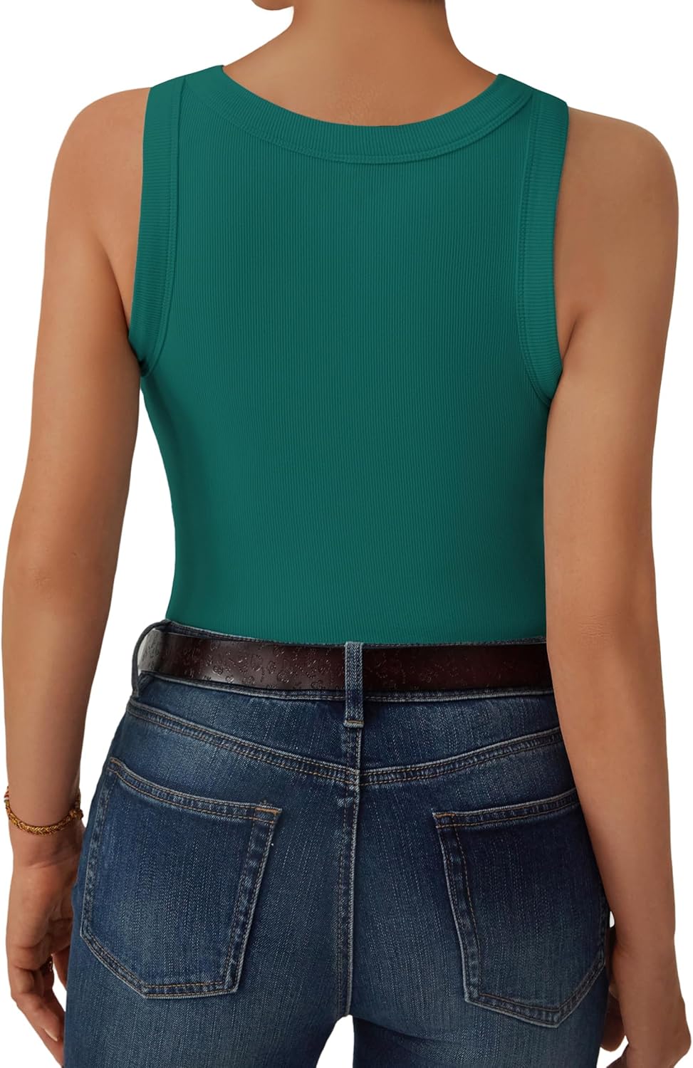 C.O.Z.Y Tank Tops for Women Ribbed Racerback Top Shirts High Neck Tank Casual Slim fit Basic Summer Tops - Image 2