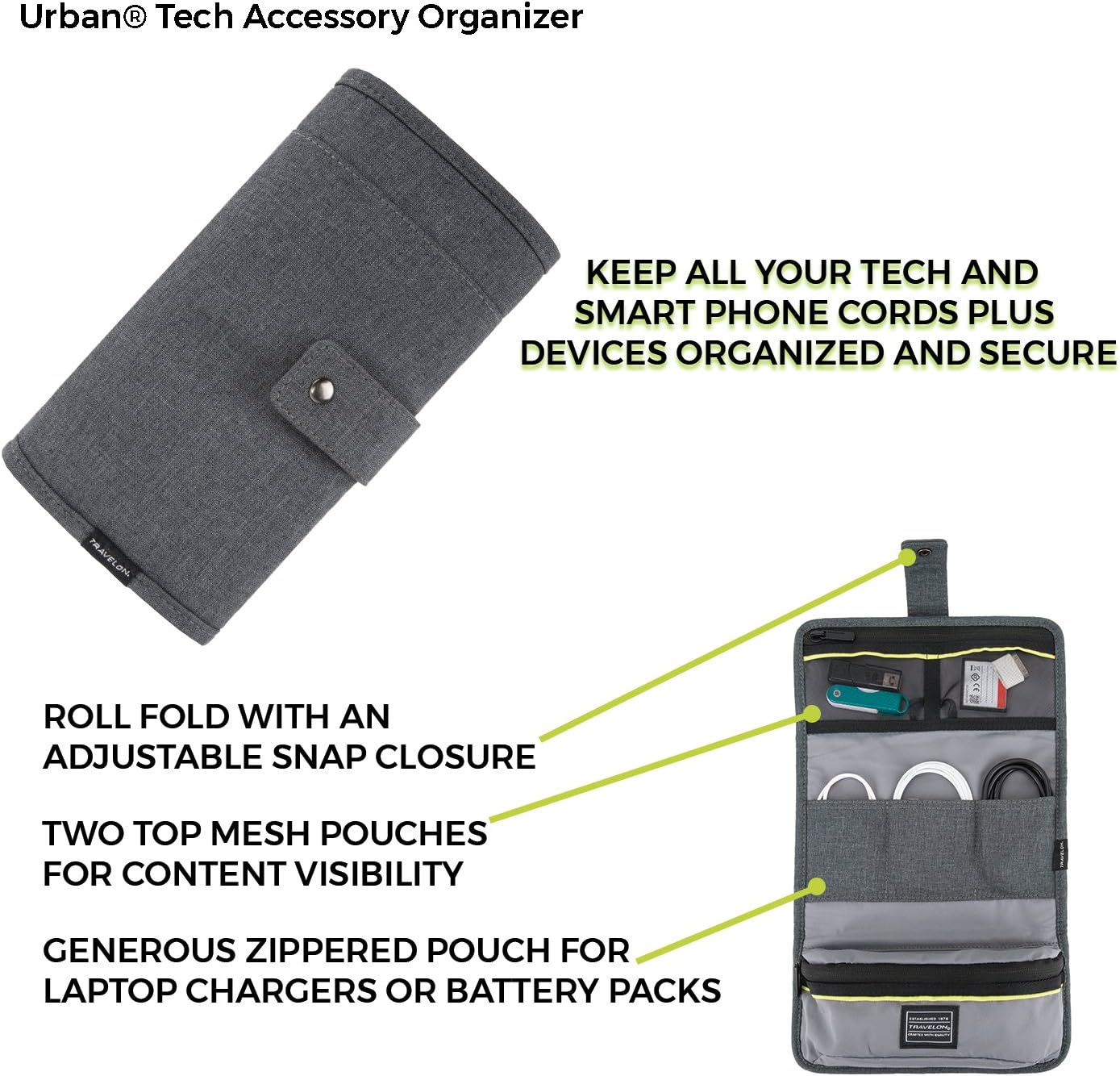 Travelon Urban Deluxe Tech Organizer - Slate