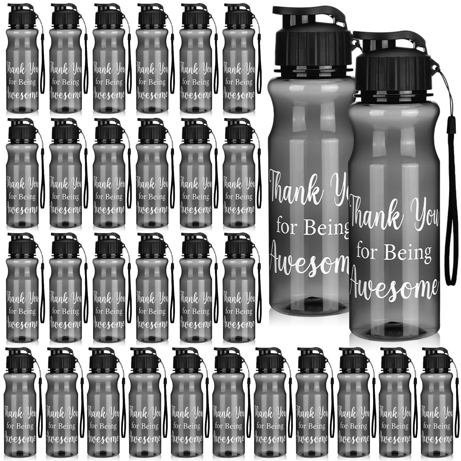 Gerrii 30 Pcs Staff Appreciation Gift Bulk Christmas Employee Appreciation Gifts Water Bottles Bulk 20.3 oz Thank You for Being Awesome Water Bottles