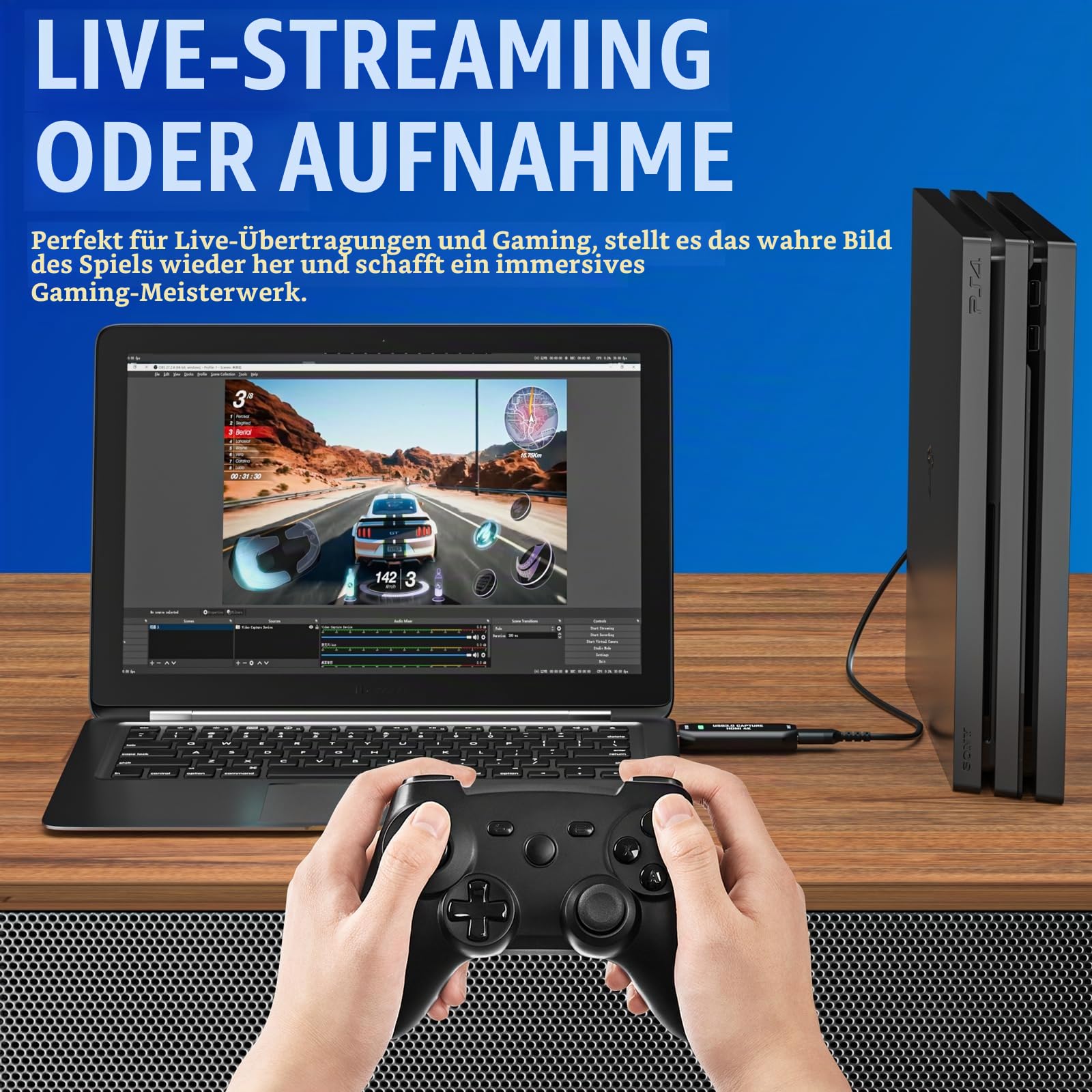 Cam Link 4K, Externe Kamera Capture Card für DSLR, Camcorder, Action Cam als Webcam, Streamen und Aufnehmen in 2K50/1080P 60FPS, HDMI zu USB 3.0 für Streaming auf OBS/Zoom