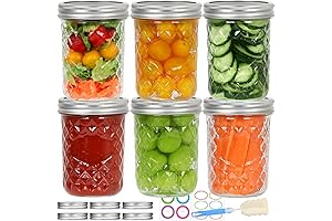 16 oz Wide Mouth Mason Jars for Canning, 6 Pack