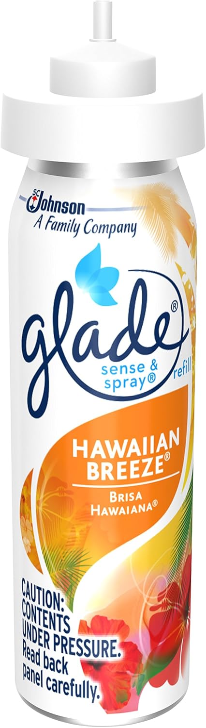 Glade Sense & Spray Automatic Air Freshener Refill, Hawaiian Breeze (Pack of One 0.86 Oz) or (Pack of Two 0.43Oz)