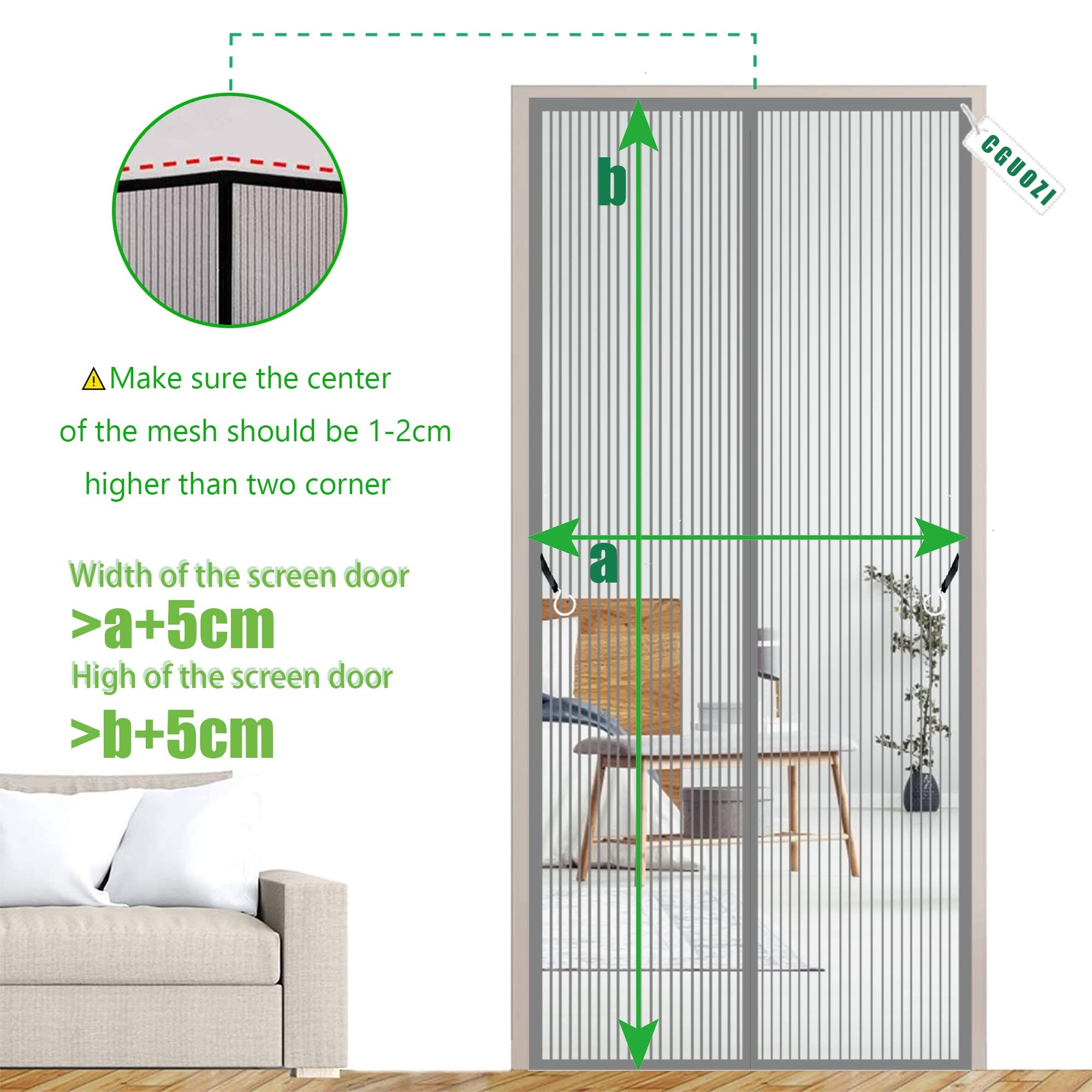 Moustiquaire Magnétique Pour Portes - 155 X 240 Cm - Fermeture