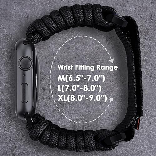 Miniatura 5 de CAGOS Compatible con Apple Watch Band de 1.929 in Ultra 2 de 1.811 in 1.772 in 1.732 in 1.654 in, correa de nailon trenzada de nailon de
