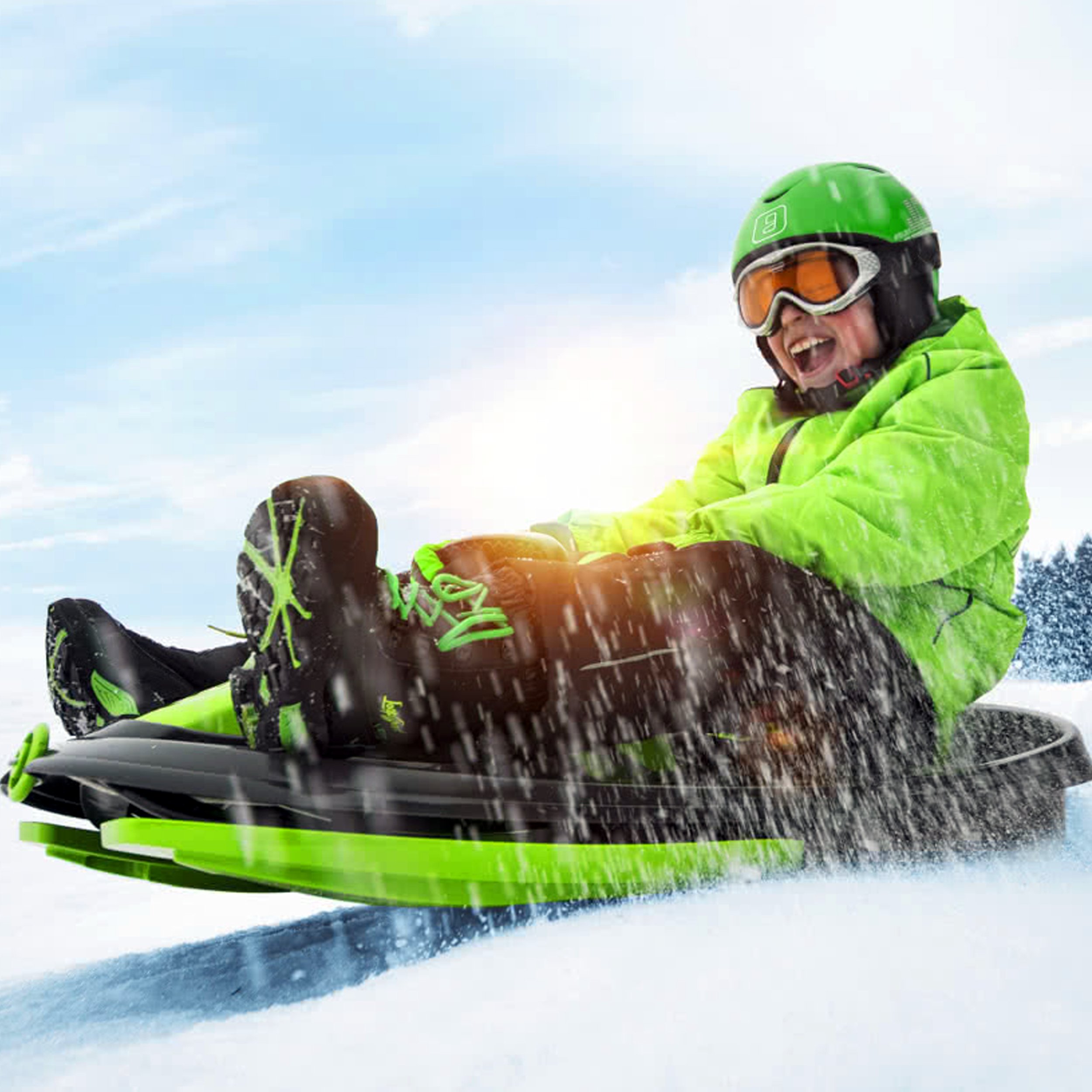 Gizmo Riders Lenkschlitten Steerable Sledges Stratos Mystic Black