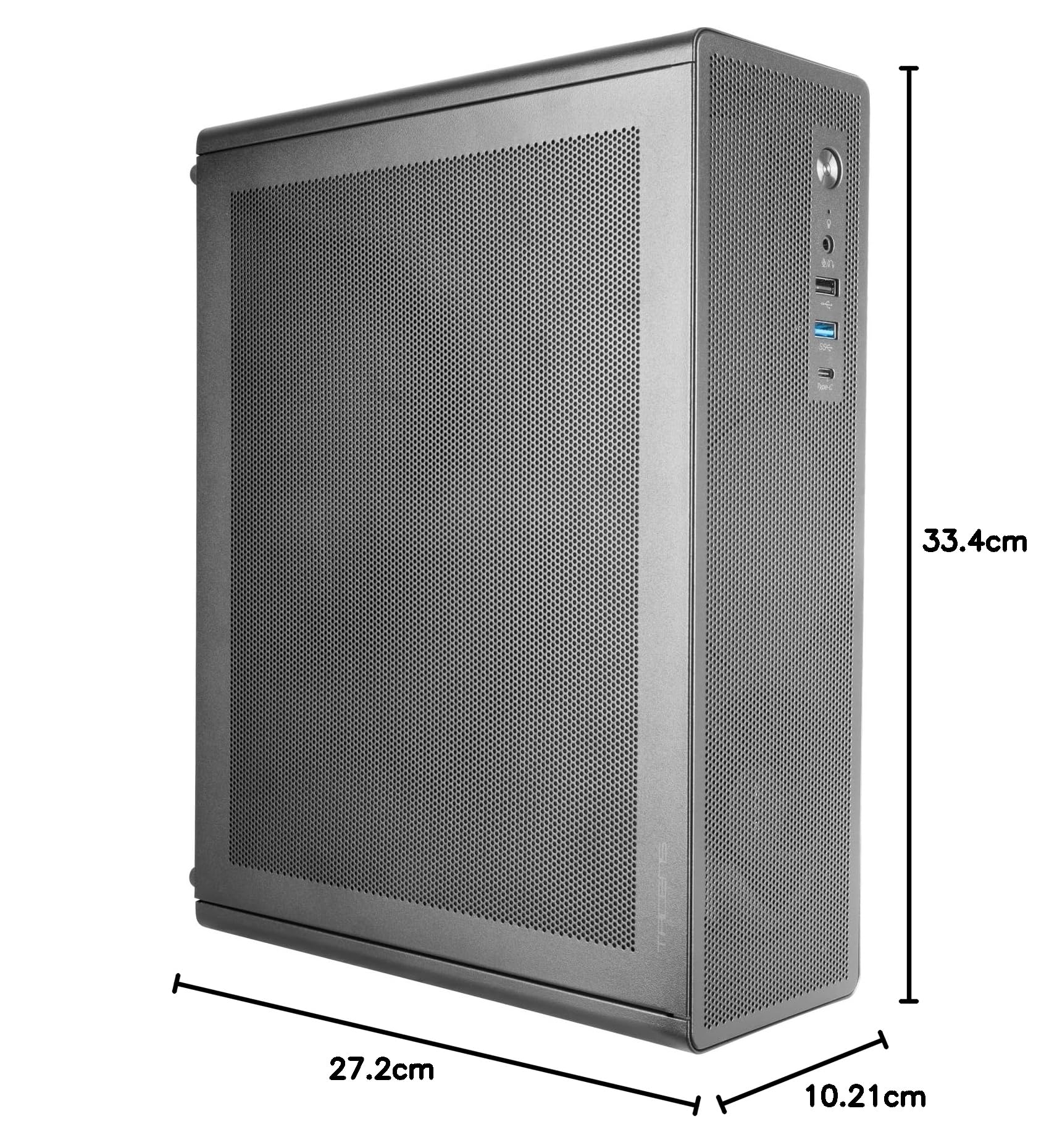 Tacens AEROSLIM500, Boîtier PC MicroATX, Panneaux Mesh Anti-poussière, Alimentation TFX 500W, Ventilateur Frontal FDB 90mm, Mini-Tour Slim Compatible MicroATX et Mini-ITX, USB-C et USB 3.0, Noir