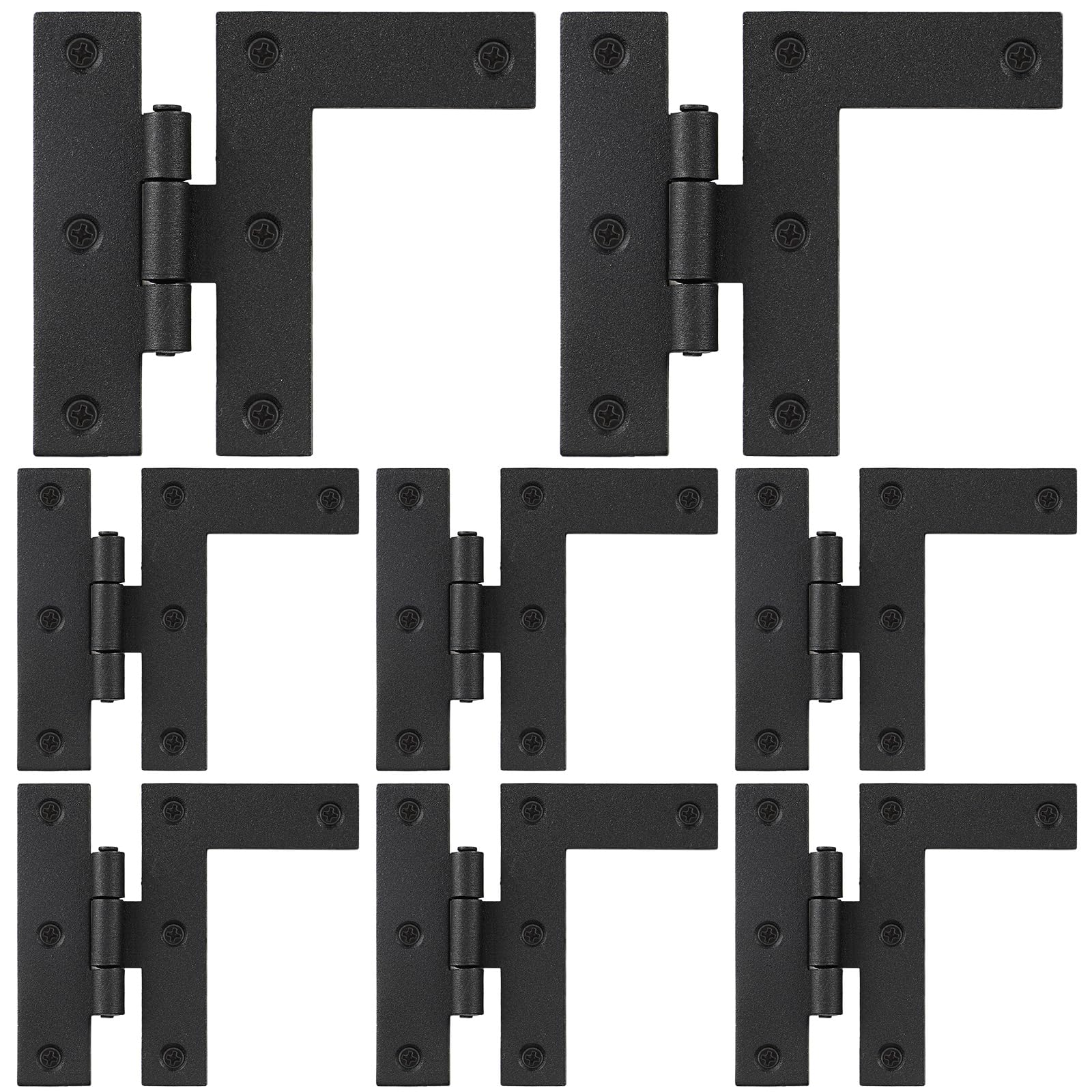 Photo 1 of Otoolling 8 Pack Black Wrought Iron Hl Cabinet Hinge Black Powder Coated Heavy Duty Retro Kitchen Cabinet Hinges with Hardware