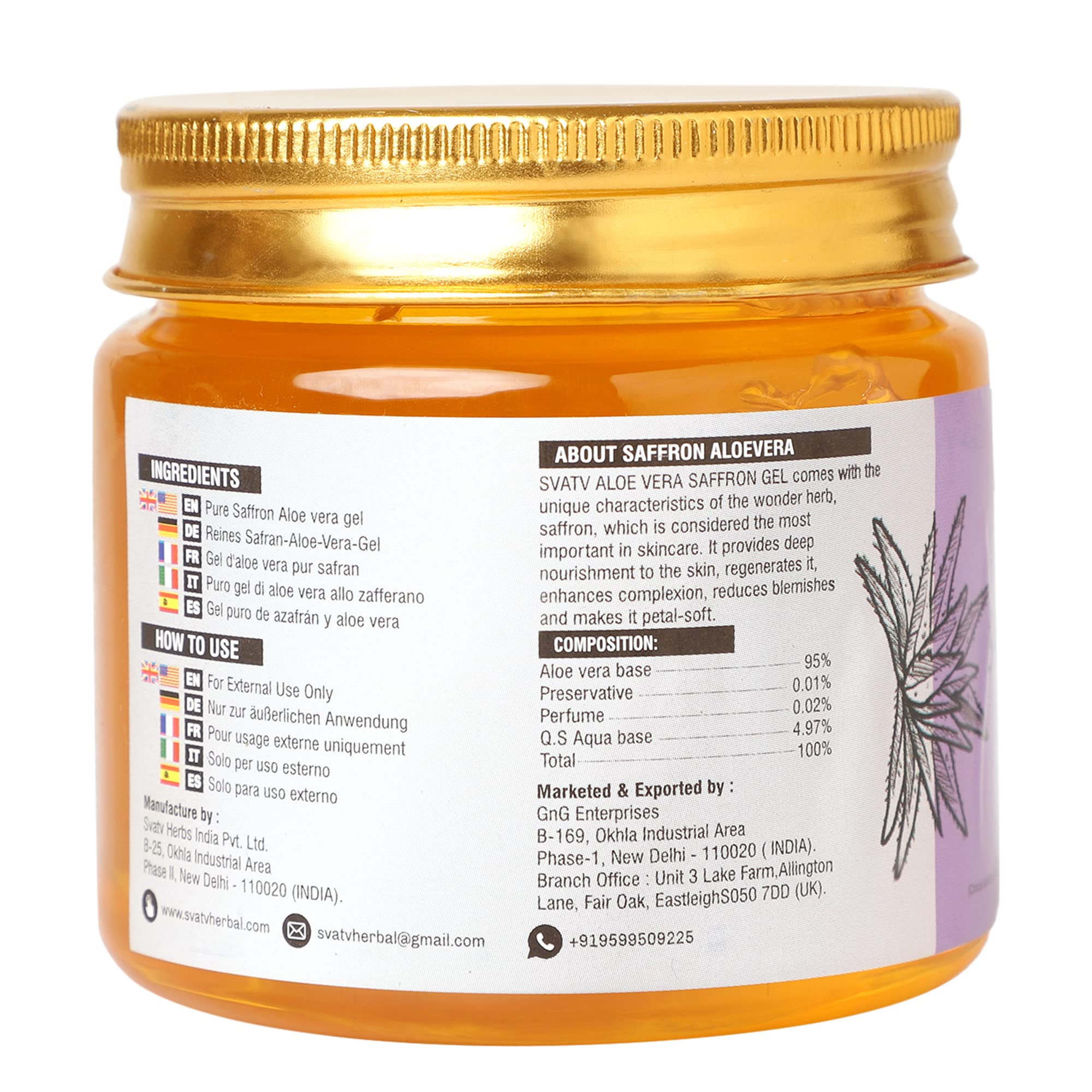SVATV Saffron Aloe Vera Gel, 200 ml (Pack of 1) - Image 2