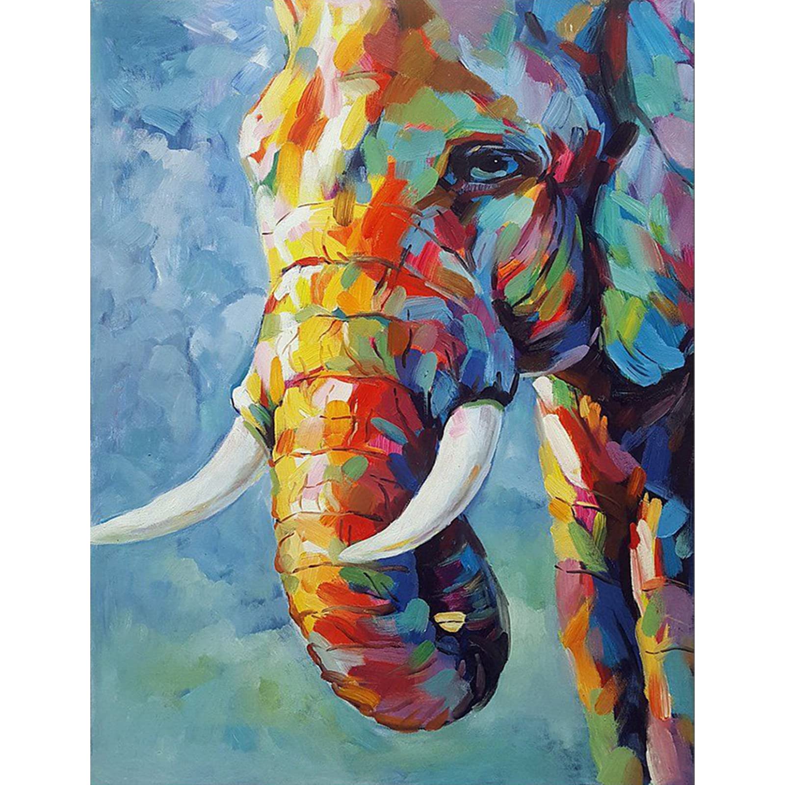 Teinsnis Elephant Paint by Number for Adults Canvas, DIY Digital
