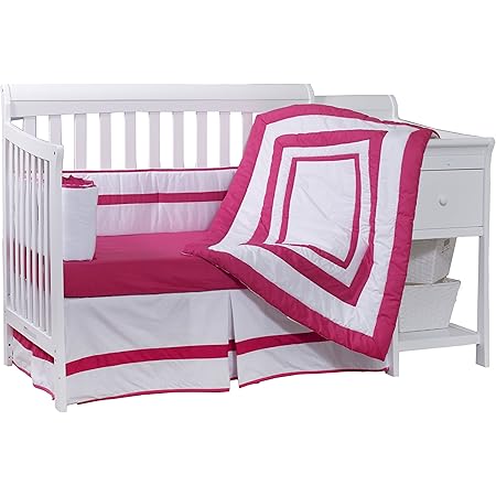 Amazon Com Baby Doll Bedding Modern Hotel Style Crib Bedding Set Hot Pink Baby