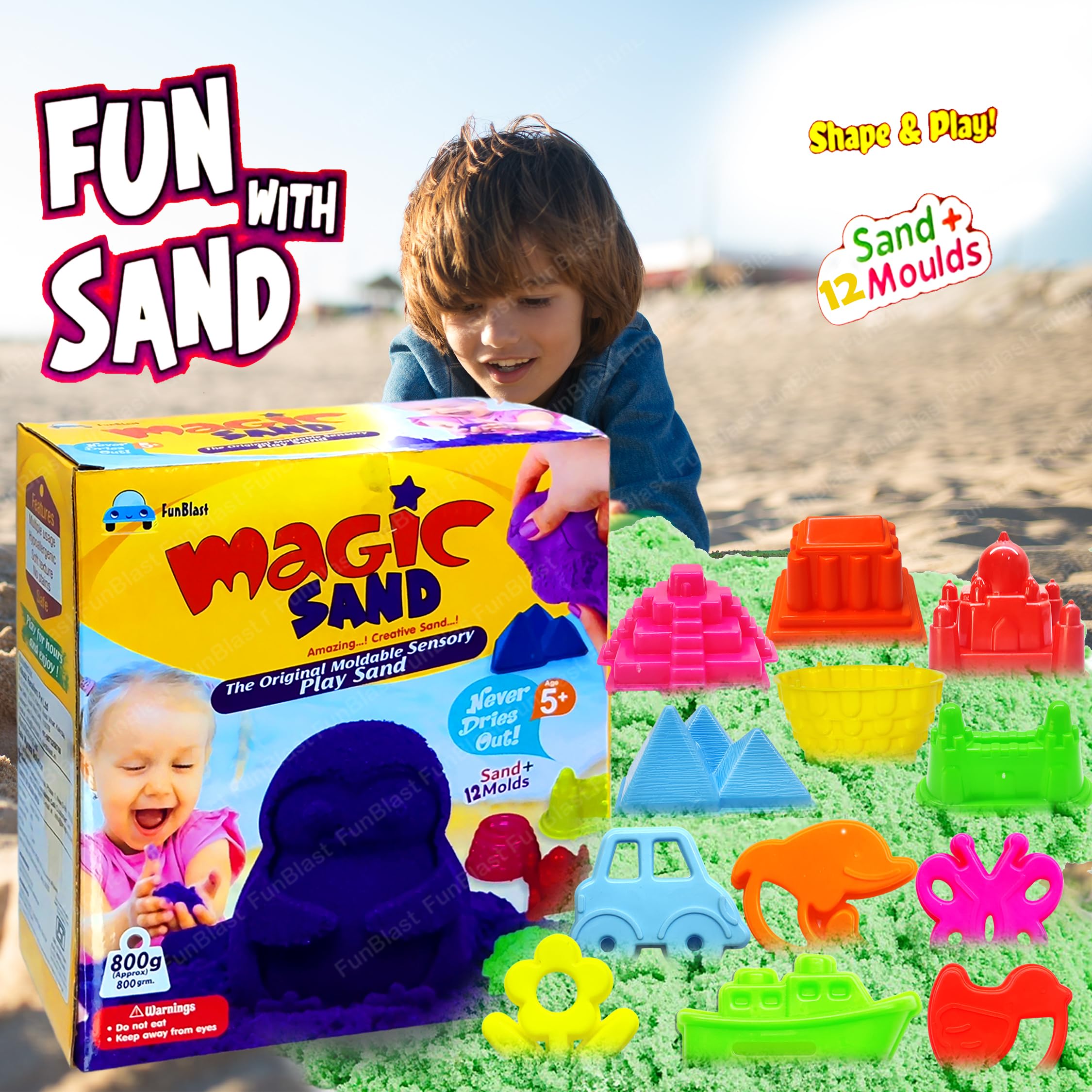 Funblast Creative Sand For Kids With Mould Natural Kinetic Sand