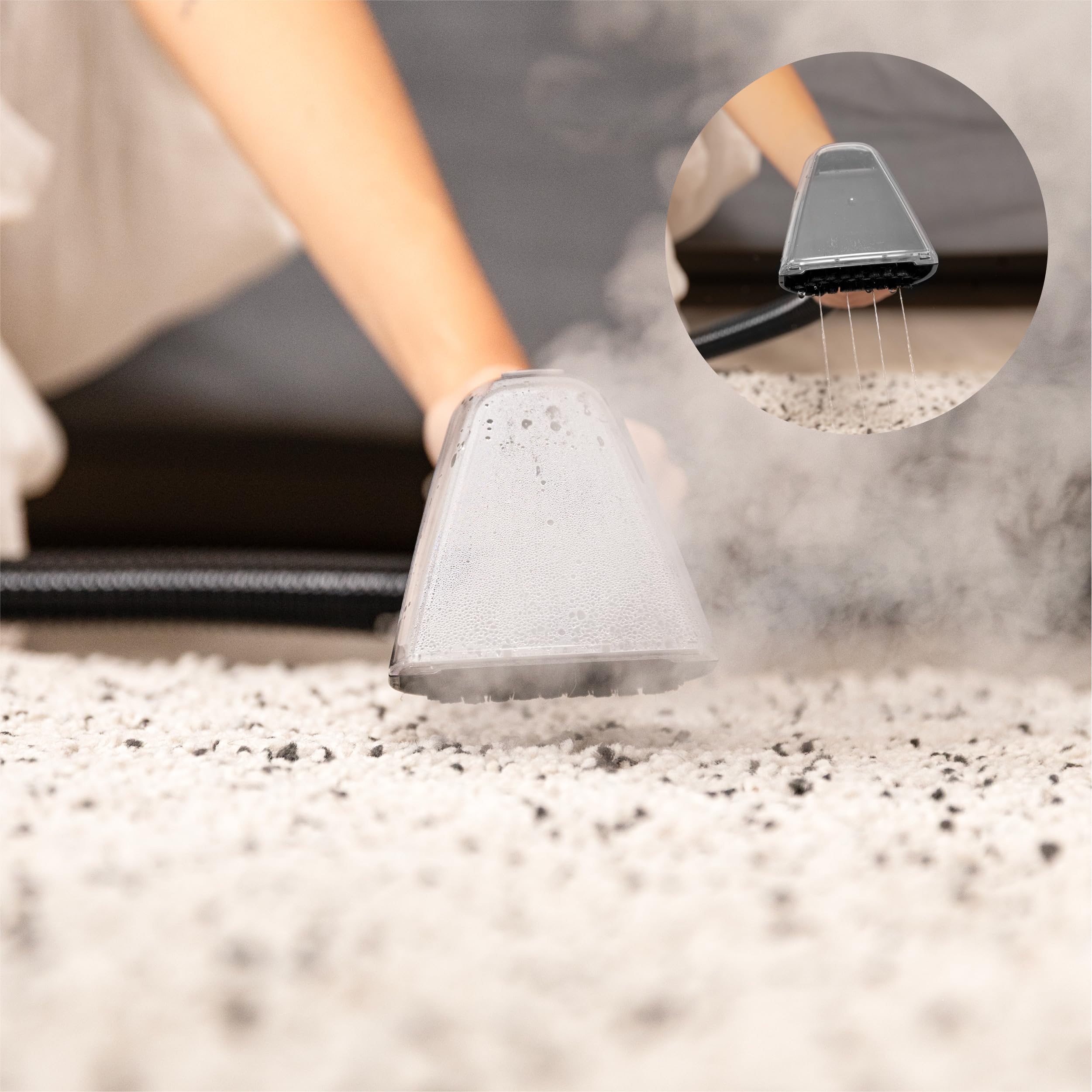 Di4 Aspiroclean Vapore 1650 Limpiador a Vapor, Potencia 1650W, Función Agua Caliente y Vapor, Doble Depósito, Limpiador Vapor Sofá, Alfombras, Tapicerías y Coche, Accesorios Incluidos, Limpiacristales