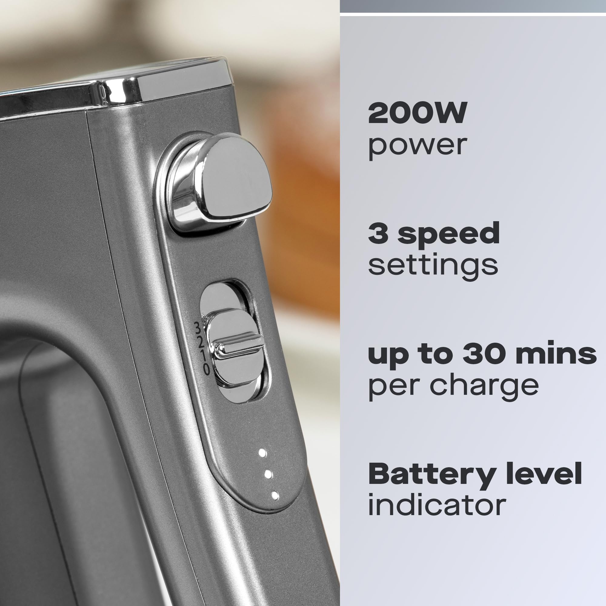 Daewoo Freedom Cordless Pro - Frusta e frusta staccabile, carica rapida, indicatori di batteria, motore potente, design leggero in alluminio spazzolato, portatile