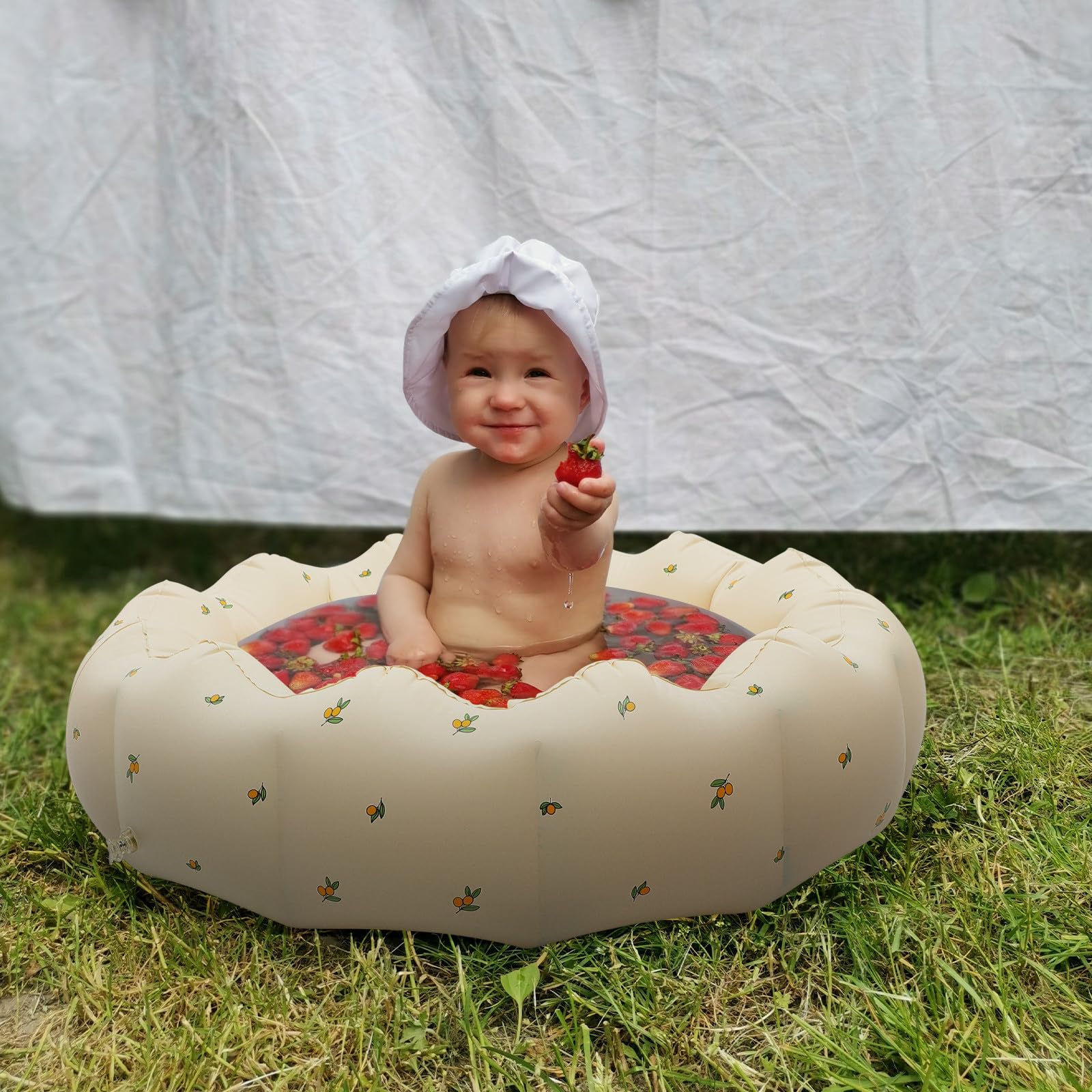 Piscina Blanco PVC para Inflable Niños y Pequeños Bebés