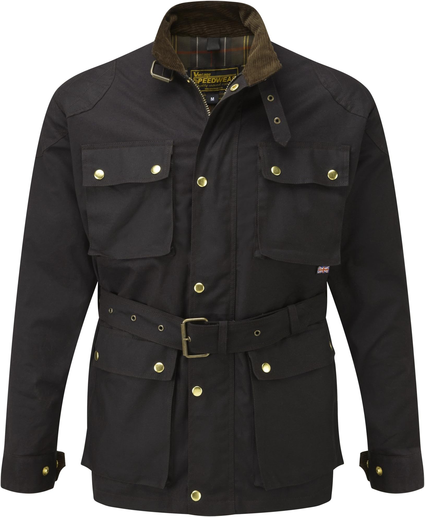 SpeedwearDark Brown Waxed Cotton Motorcycle Jacket