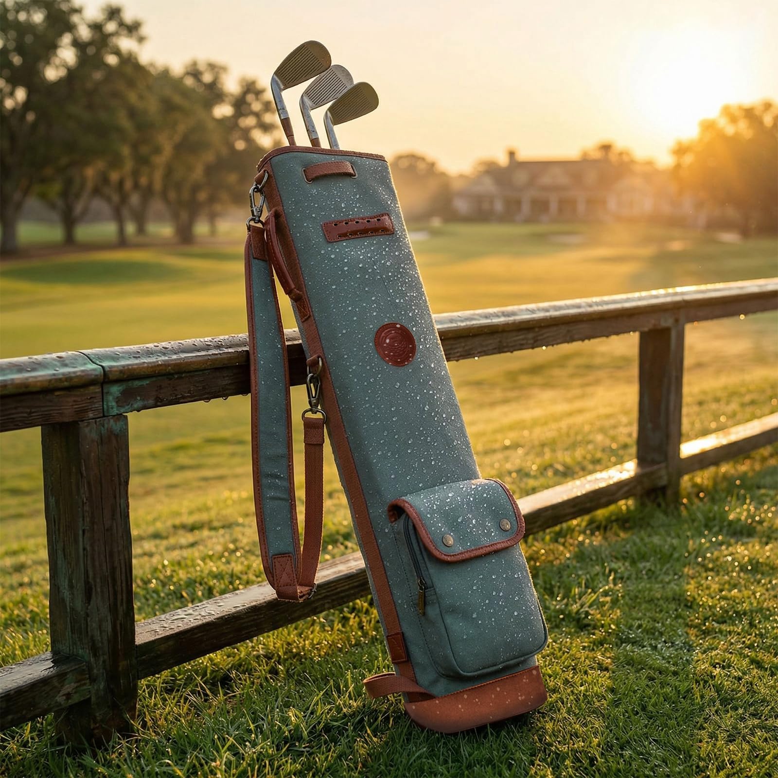 TOURBON Borsa leggera per golf club in tela per uomini e donne, colore: verde