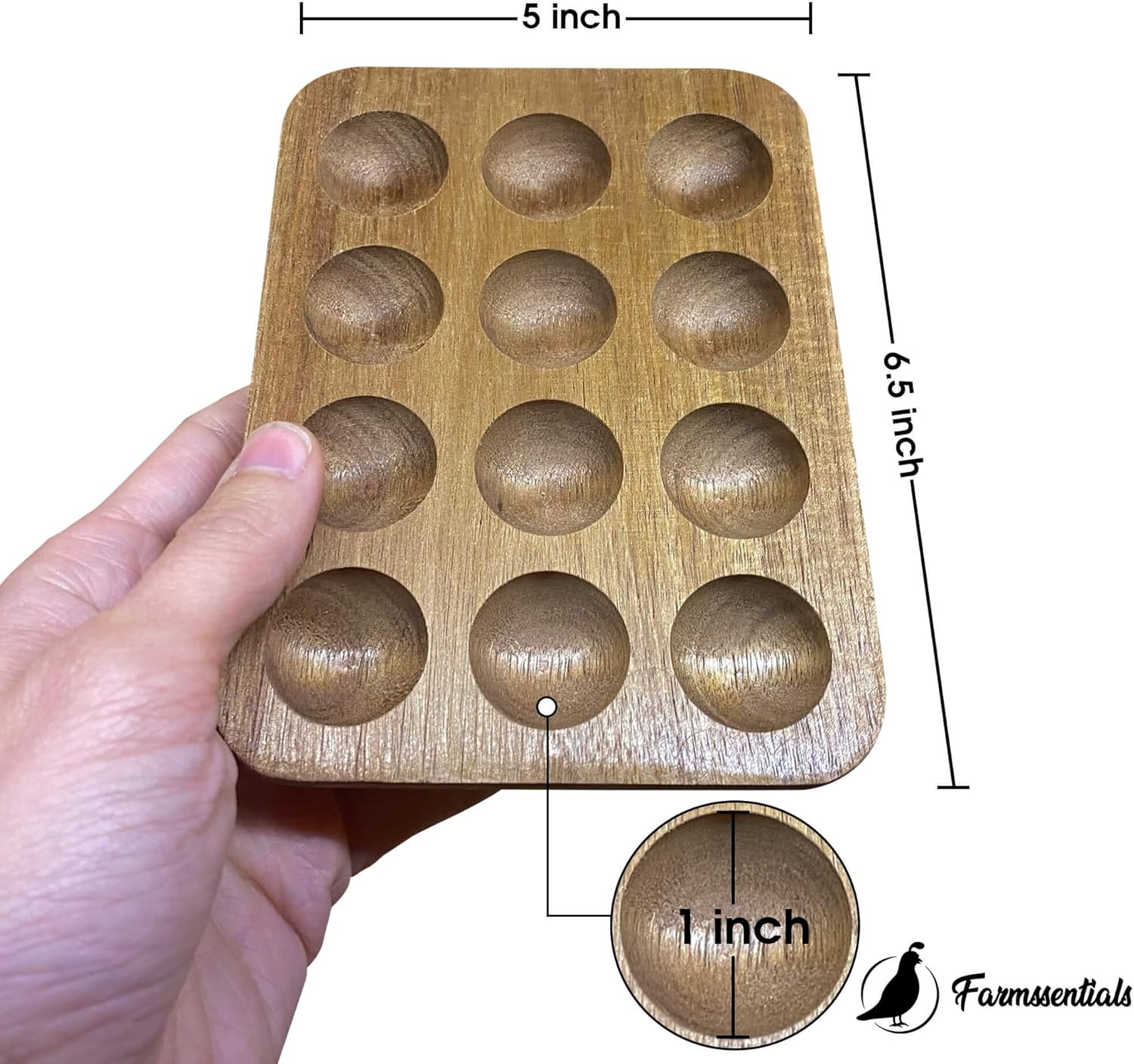 TOP оƒƒERS Farmssentials Wood Quail Egg Carton - Wooden Quail Egg Tray For Holding 12 Small Eggs Crеаtіvе Prоduсt Farmssentials Wood Quail Egg Carton - Wooden Quail Egg Tray For Holding 12 Small Eggs