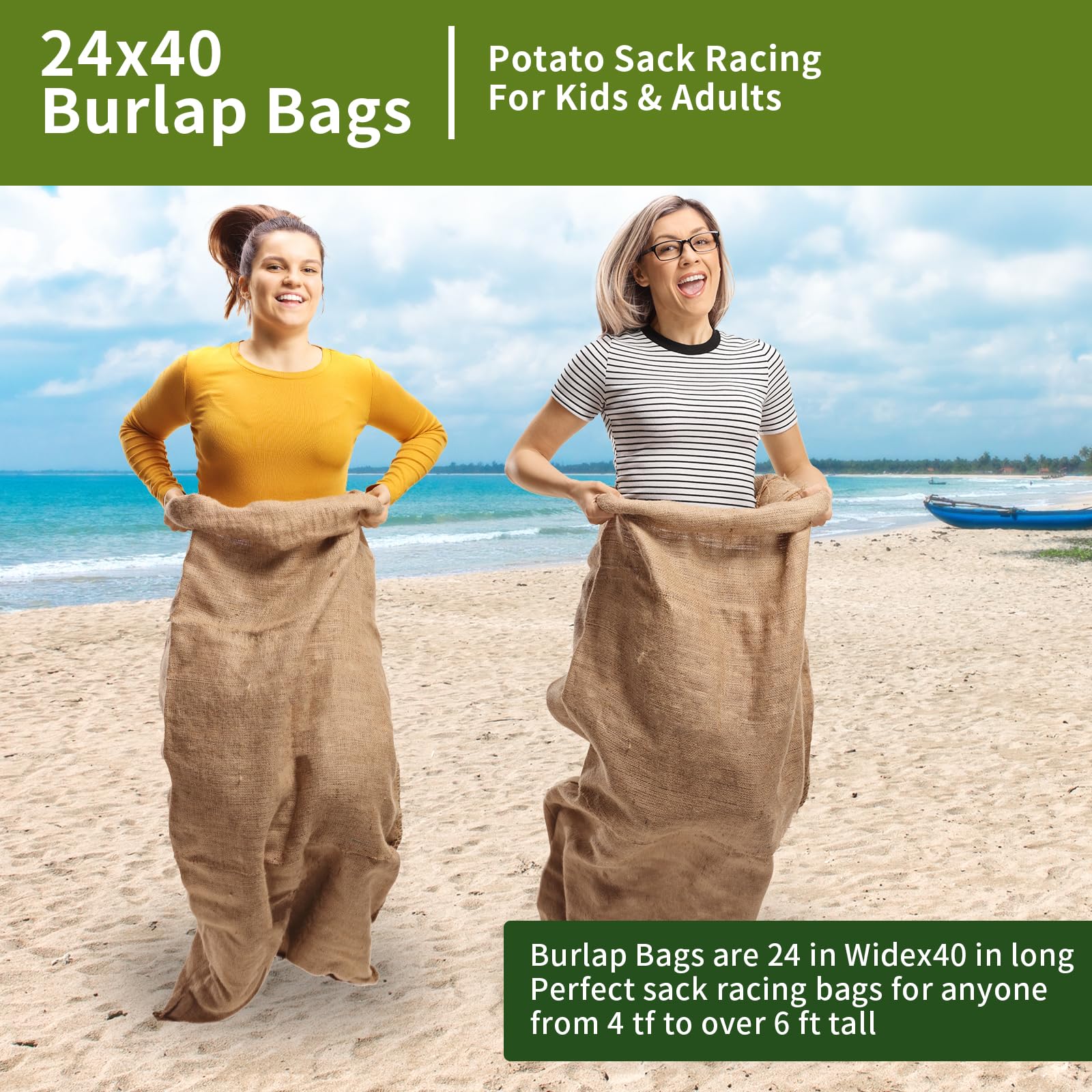2 bolsas grandes de arpillera: bolsas de carreras de saco de patata de 30 x 42 pulgadas, bolsas de carrera, saco de arpillera, arpillera individual de yute natural para jardinería,