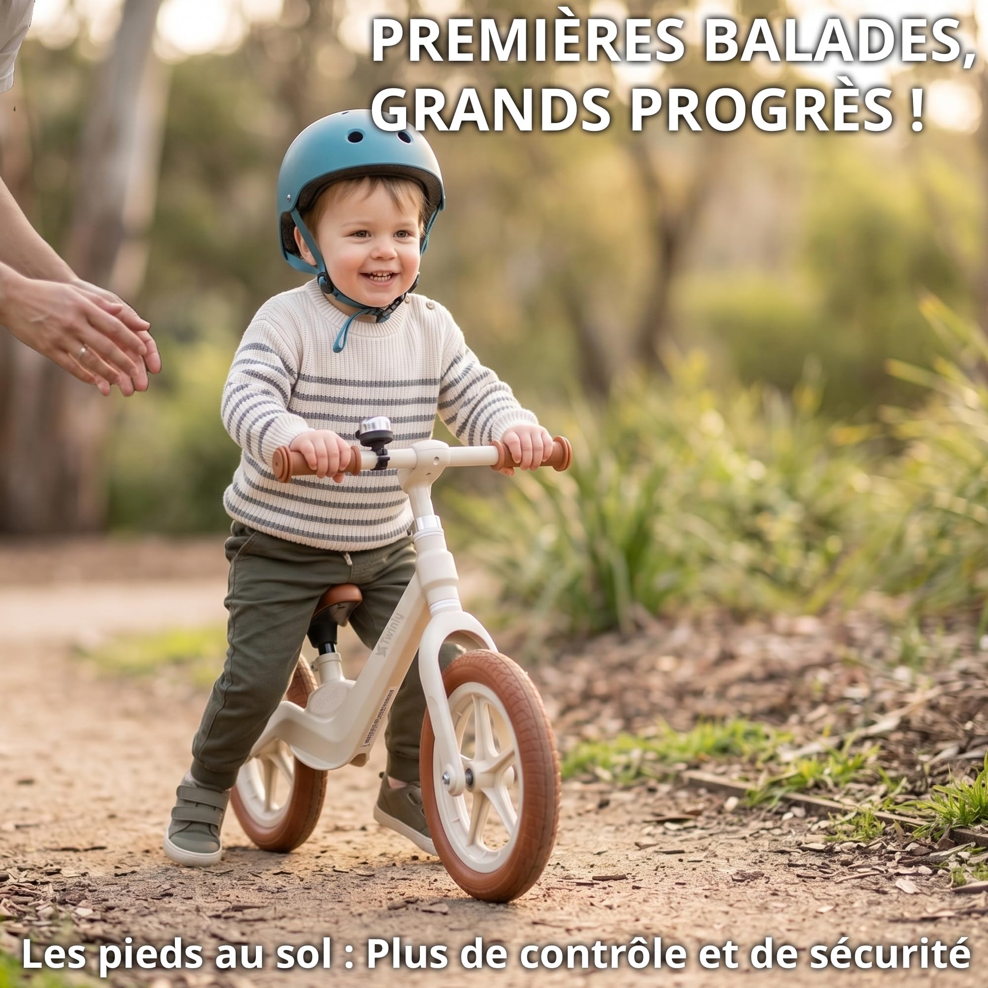 Twinly Breeze Vélo d'équilibre pour enfants de 3 à 7 ans – Vélo sans pédales pour apprendre l'équilibre, selle réglable, vélo léger d'entraînement, jusqu'à 30 kg