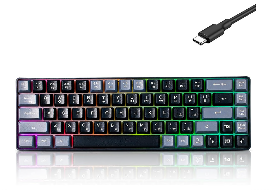 Amazon.com: Wired Portable 60% Mechanical Feeling Gaming Keyboard
