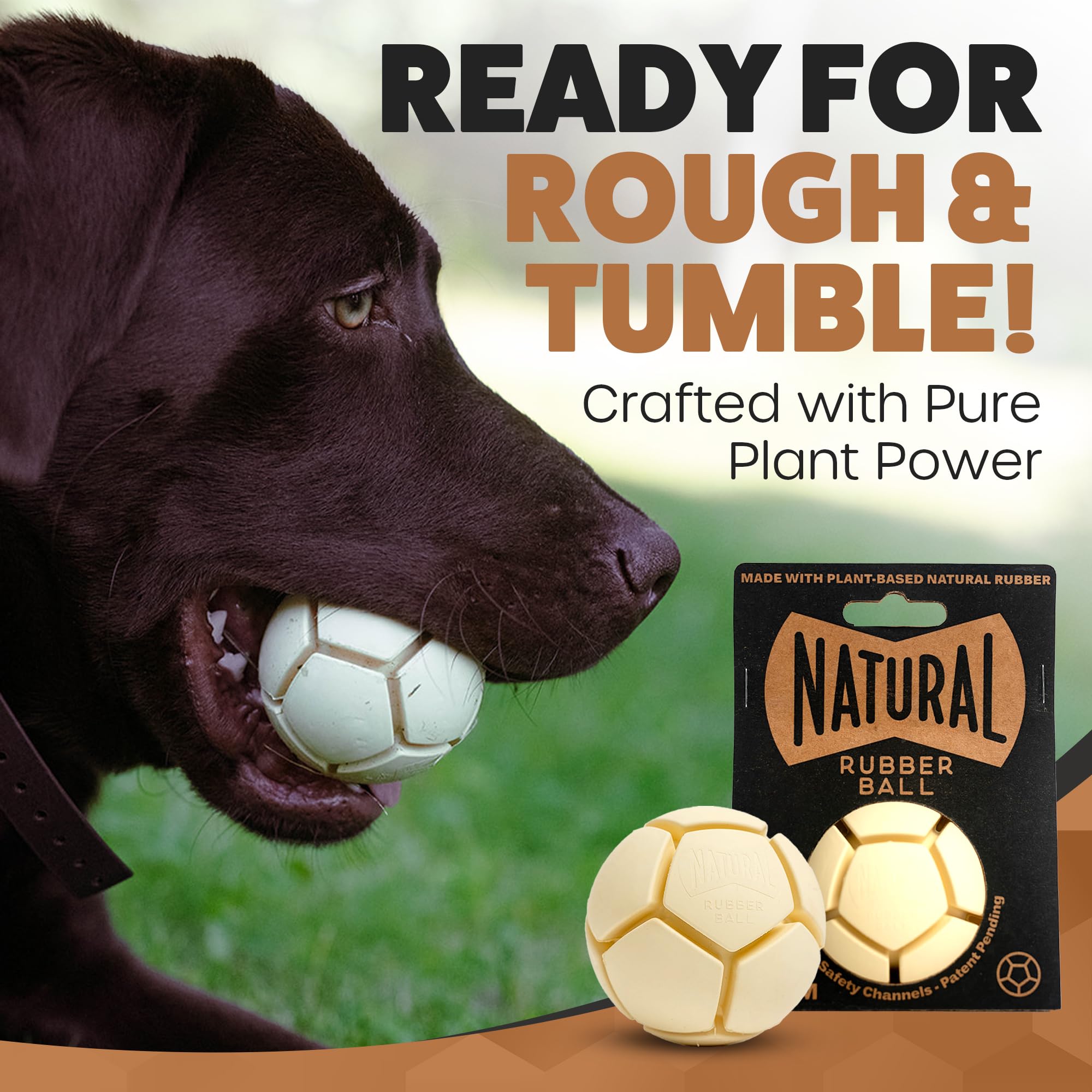 Natural Rubber Dog Toy- Floating Hollow Rubber Ball - Love N Care Toys