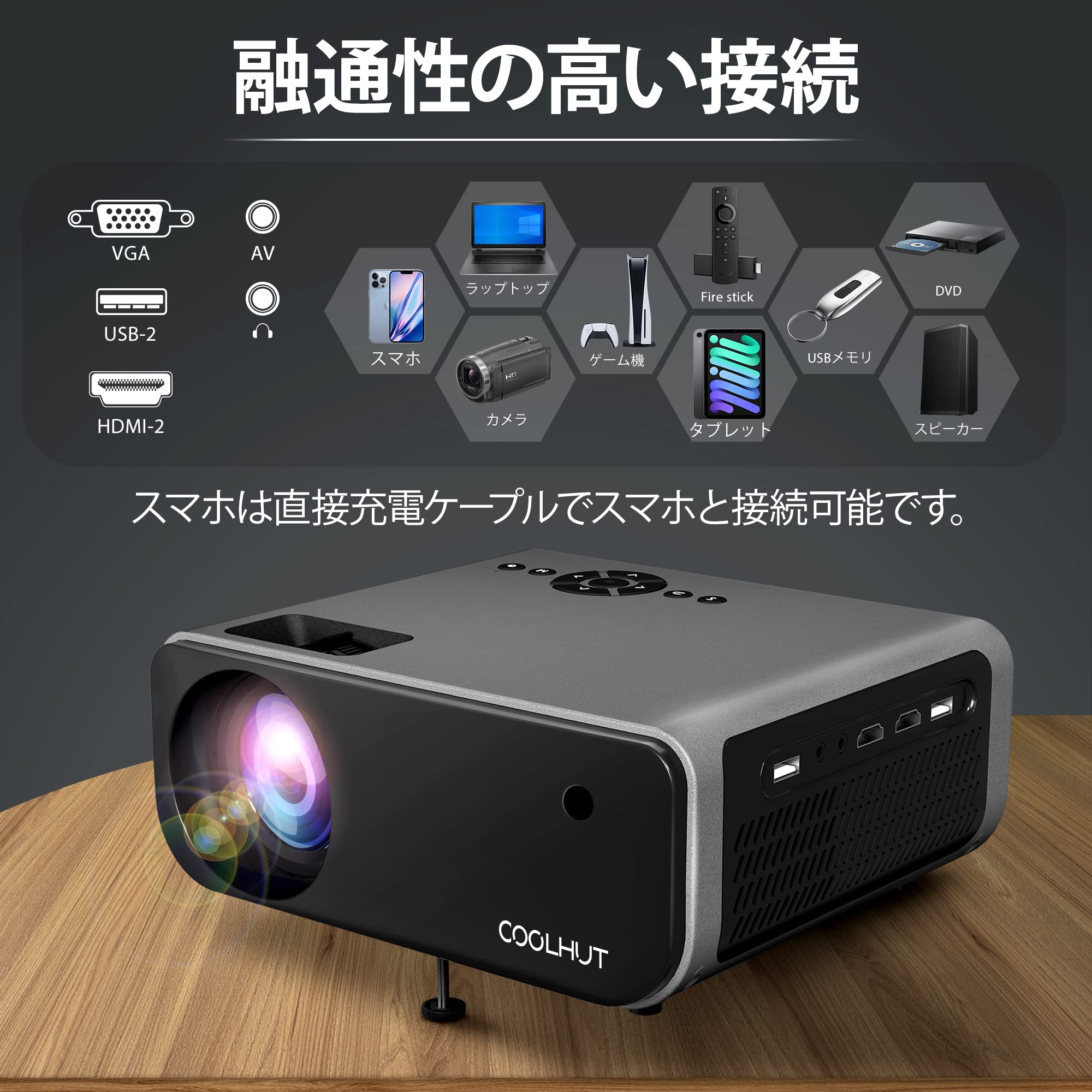 新品 FINATI CoolHut プロジェクタースマホ接続可能 xt-01