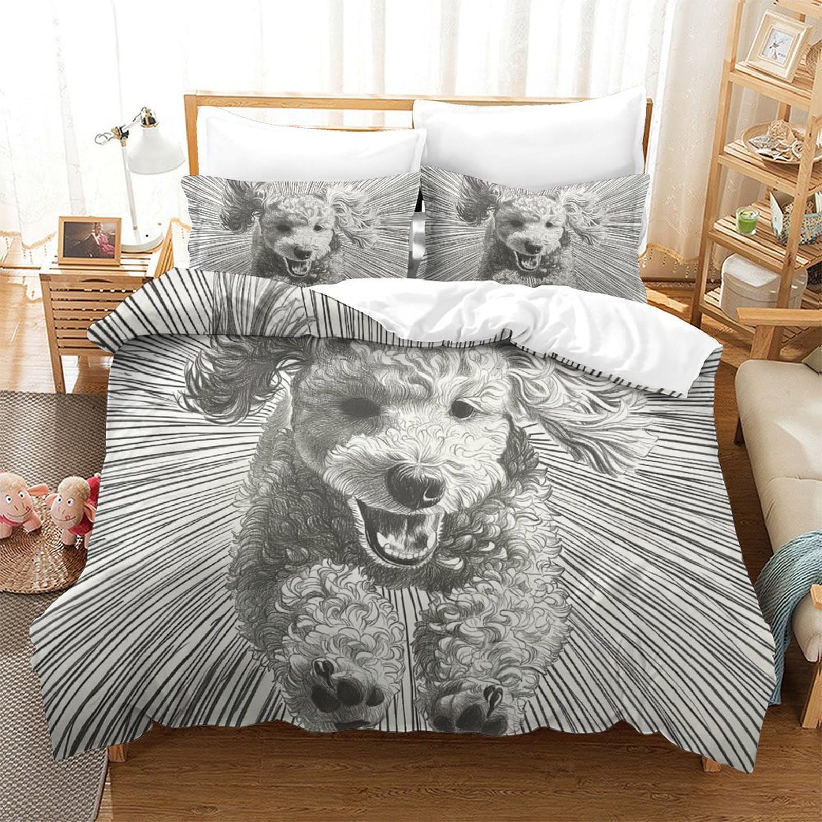 Housse de couette Caniche respirant fini les nuits trop chaudes 260x220