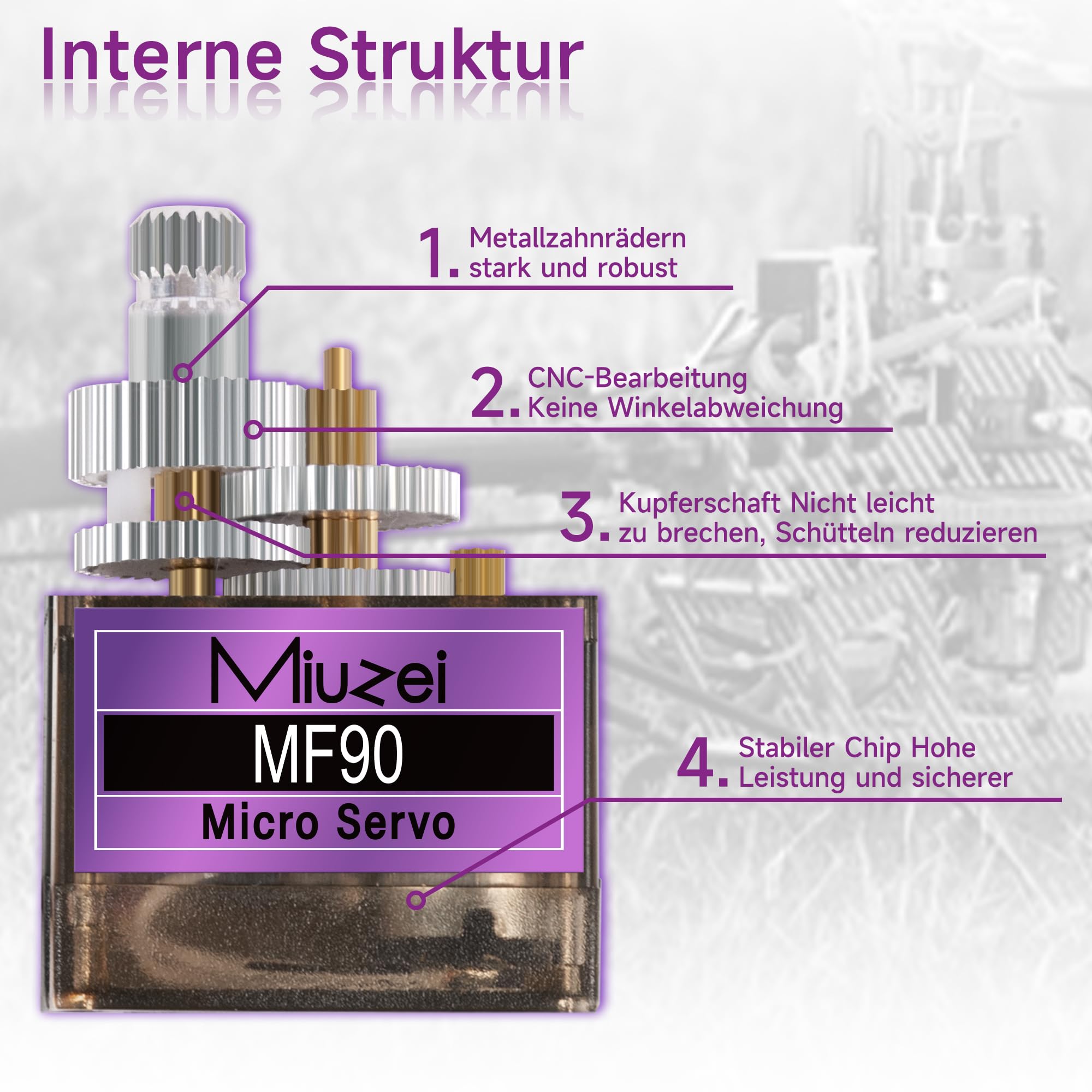 Miuzei Lot de 10 Engrenages Servomoteurs en Métal RC 9G Micro Servo 180 ° Mini Moteur pour Arduino Modélisme Robot Bras Avion 1/10 1:8 Voiture Bateau avec Câble Servo Corne
