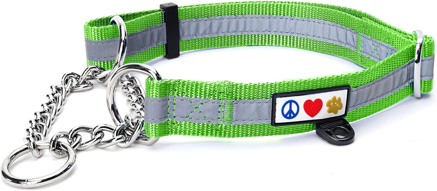 Pawtitas Chain Martingale Dog Collar Puppy Collar Reflective Dog Collar Training Dog Collar