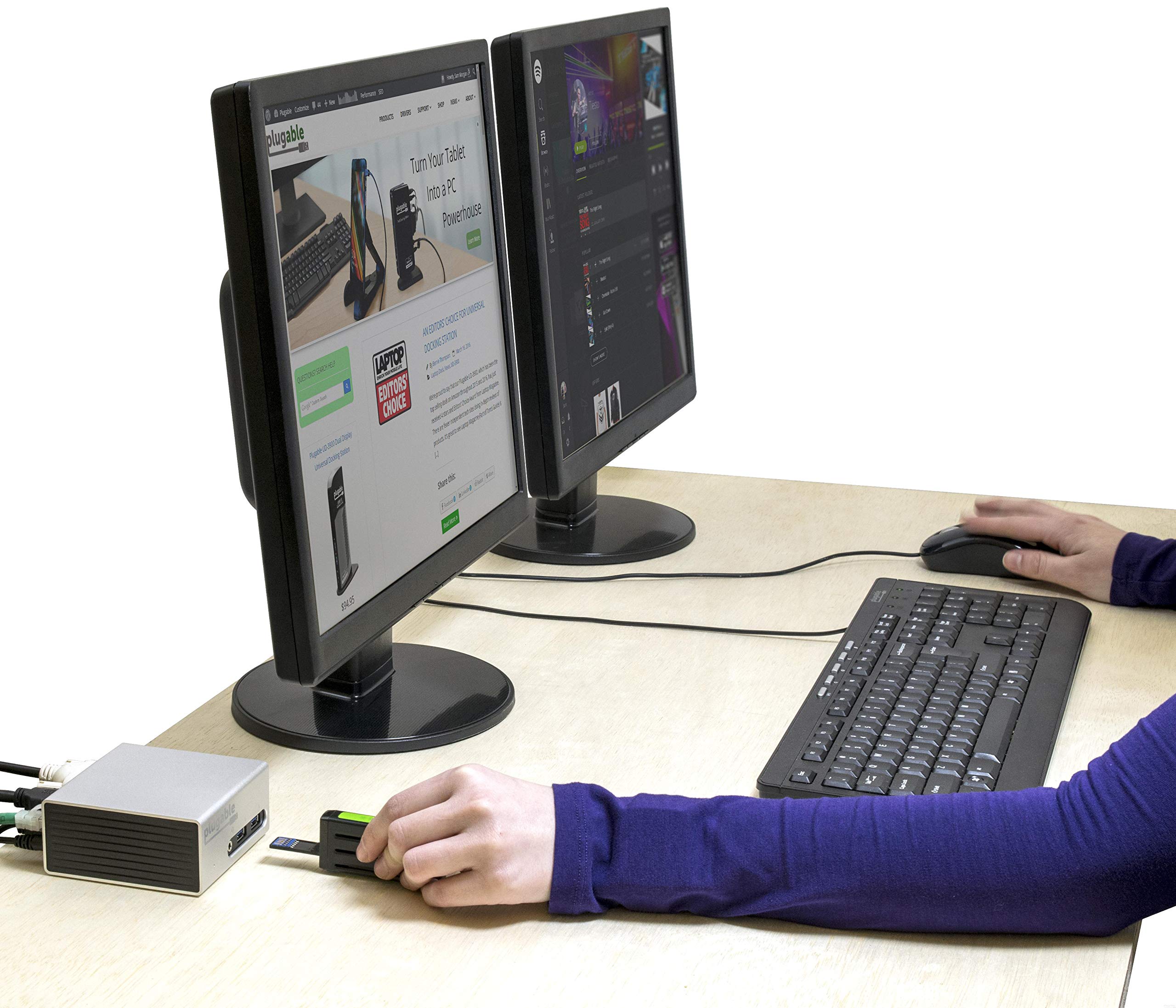 Amazon | Plugable USB 3.0 ドッキングステーション Windows 用 4K