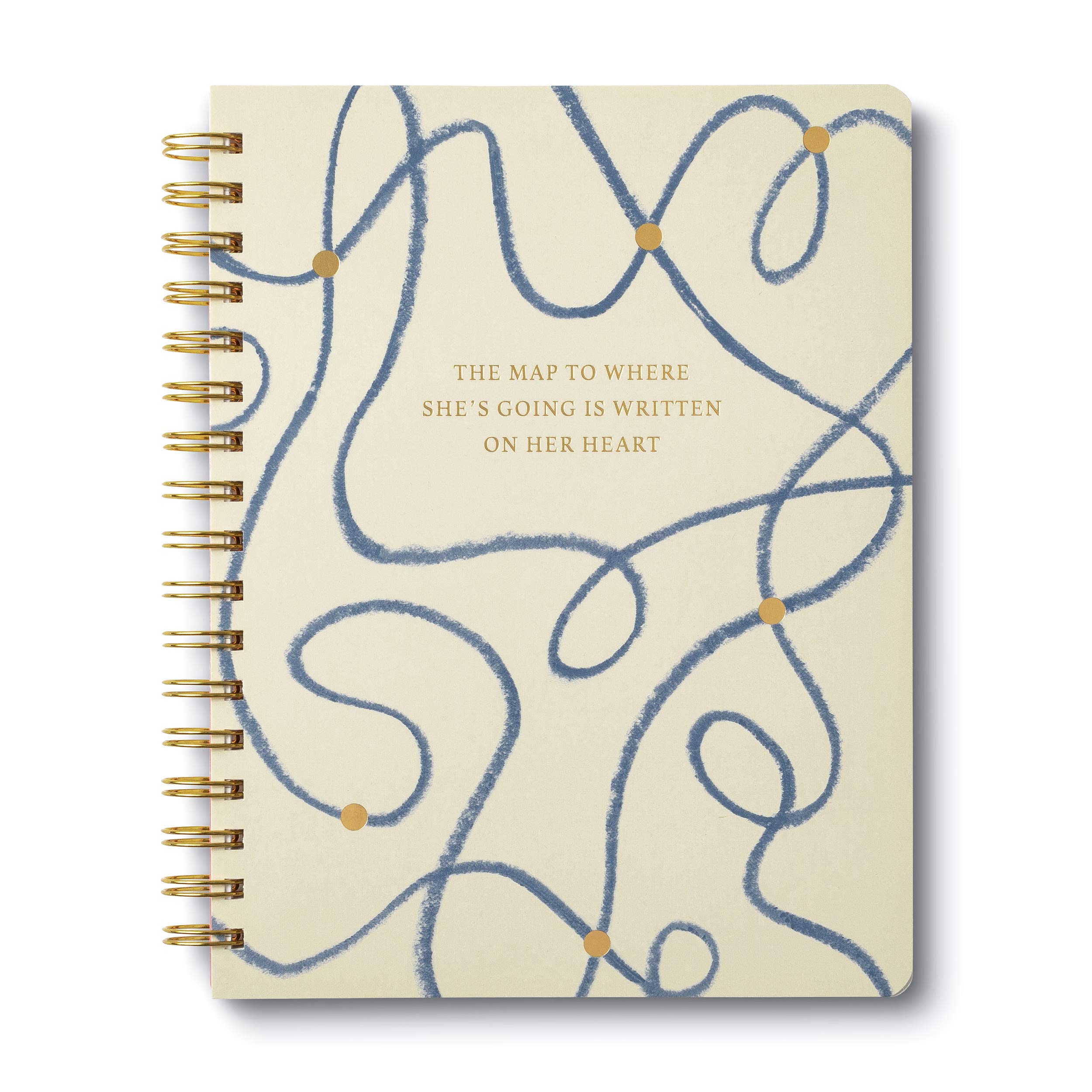 Compendium Spiral Notebook - The map to where she’s going is written on her heart. — A Designer Spiral Notebook with 192 Lined Pages, College Ruled, 7.0”W x 9.25”H
