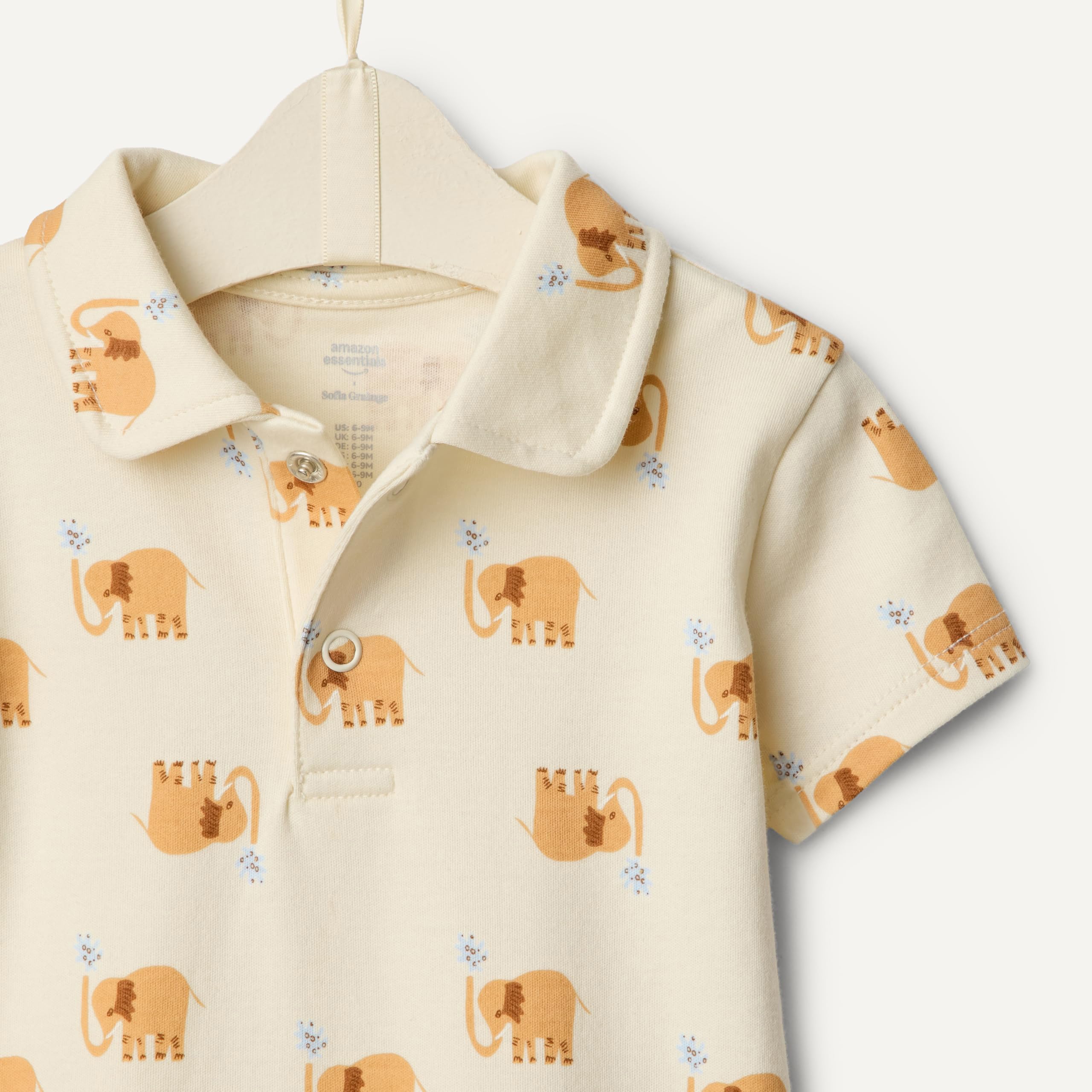 Amazon Essentials x Sofia Grainge Baby - Jungen Kurzärmeliger Polo-Strampler aus Baumwolle, 2er-Pack