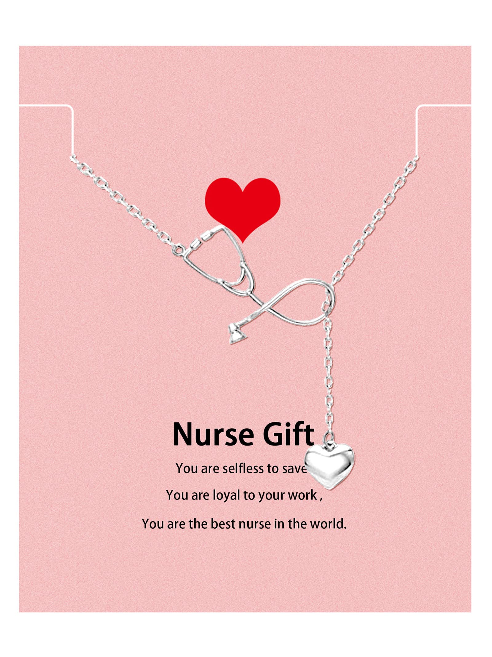Your Always CharmYour Always Charm Nurse Gifts for Women Nurses Week Gifts 2024 Stethoscope Necklace for Doctor Nurse Medical Graduation Gifts