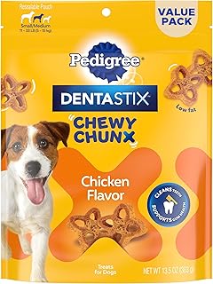 Pedigree Dentastix Chewy Chunx Small & Medium Dog Treats Chicken Flavor, 13.5 oz. Bag