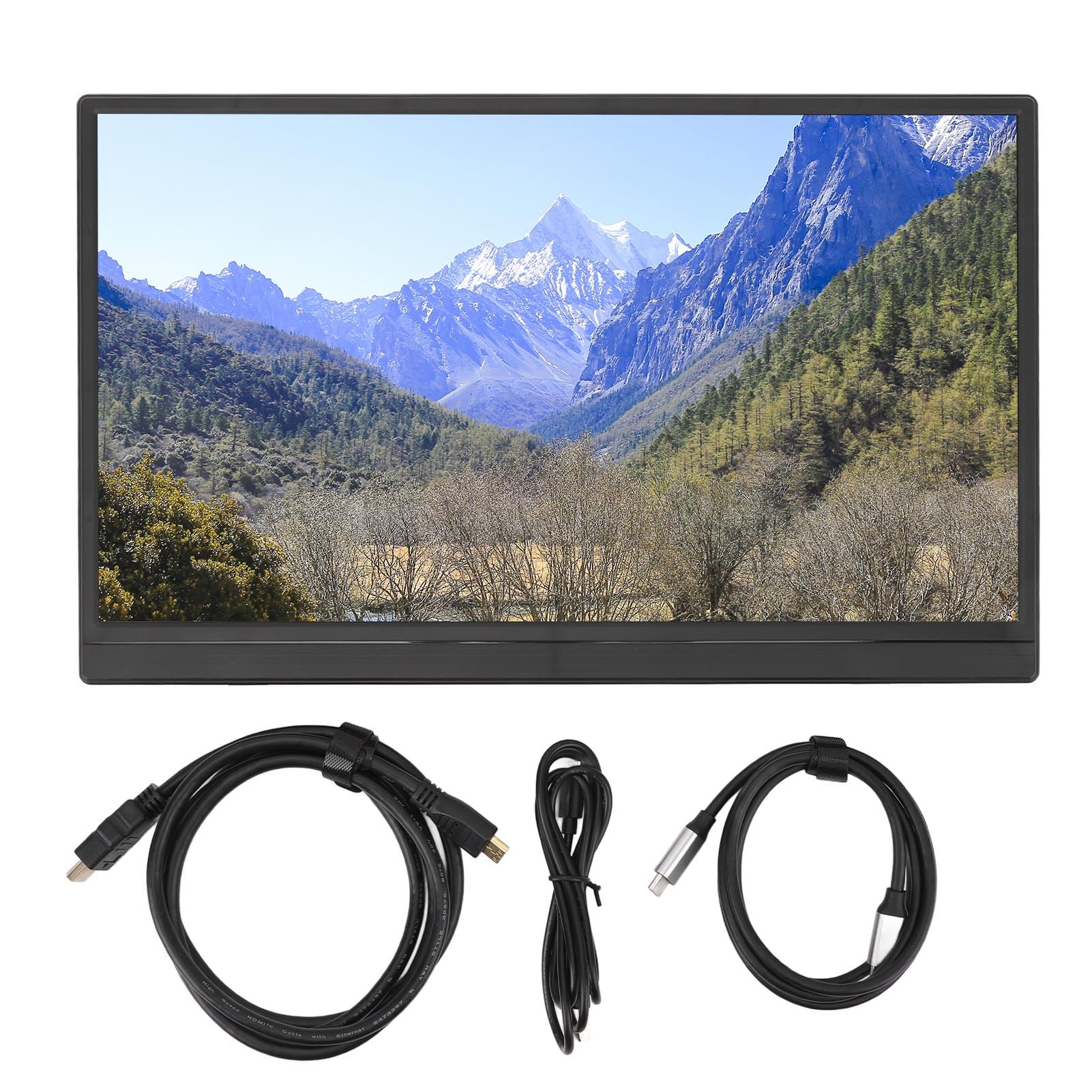 Alvinlite Moniteur Portable, Moniteur de Bureau de Jeu Ultra Fin IPS 15,6 Pouces, écran Tactile USB C 1920 x 1080P, écran LCD rafraîchi 60 Hz, Moniteur Externe pour Ordinateur