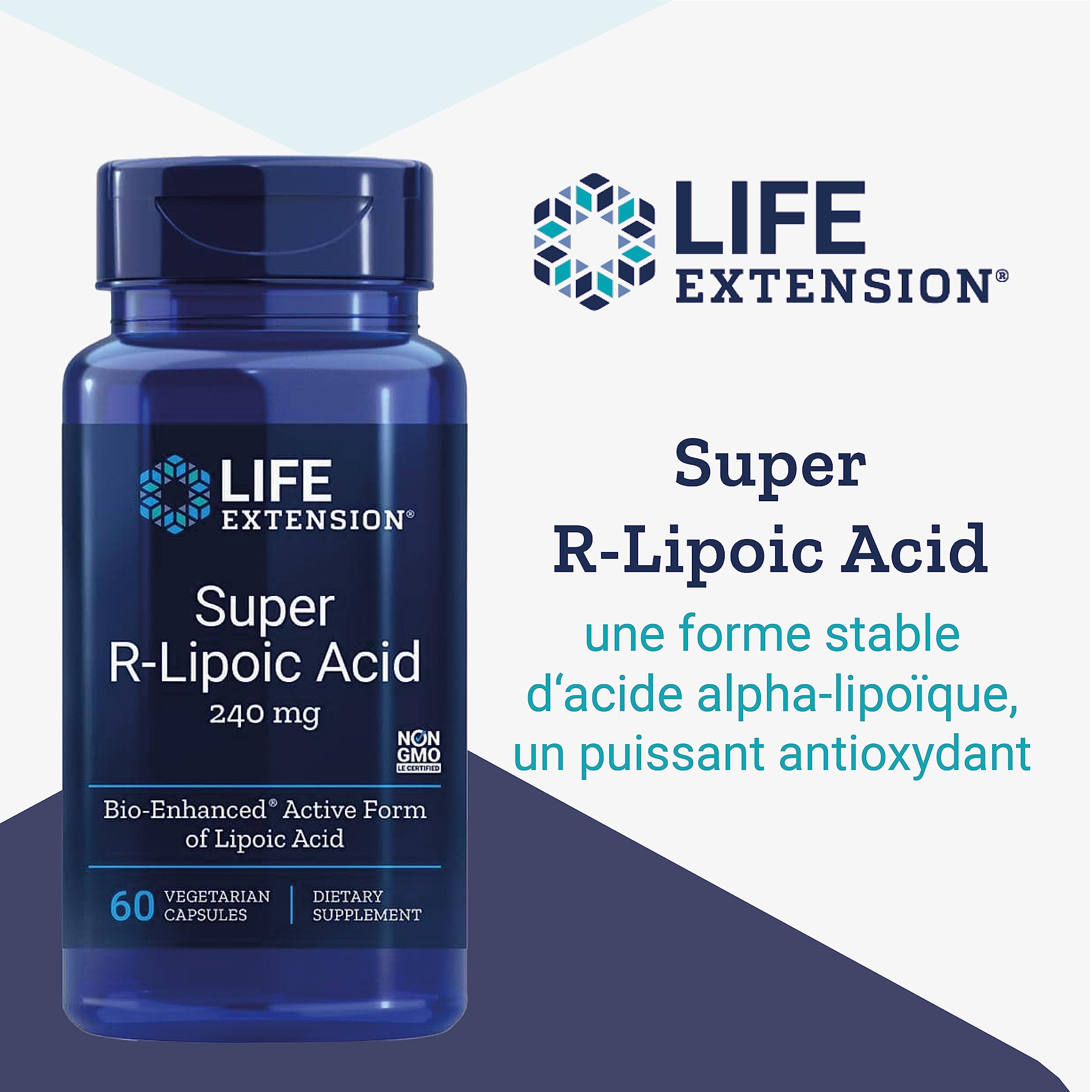 Life Extension, Super R-Lipoic Acid (Acide R-Lipoïque), 240mg, Hautement Dosé, 60 Capsules végétaliennes, Testé en Laboratoire, Sans Gluten, Végétarien, Sans Soja, Sans OGM